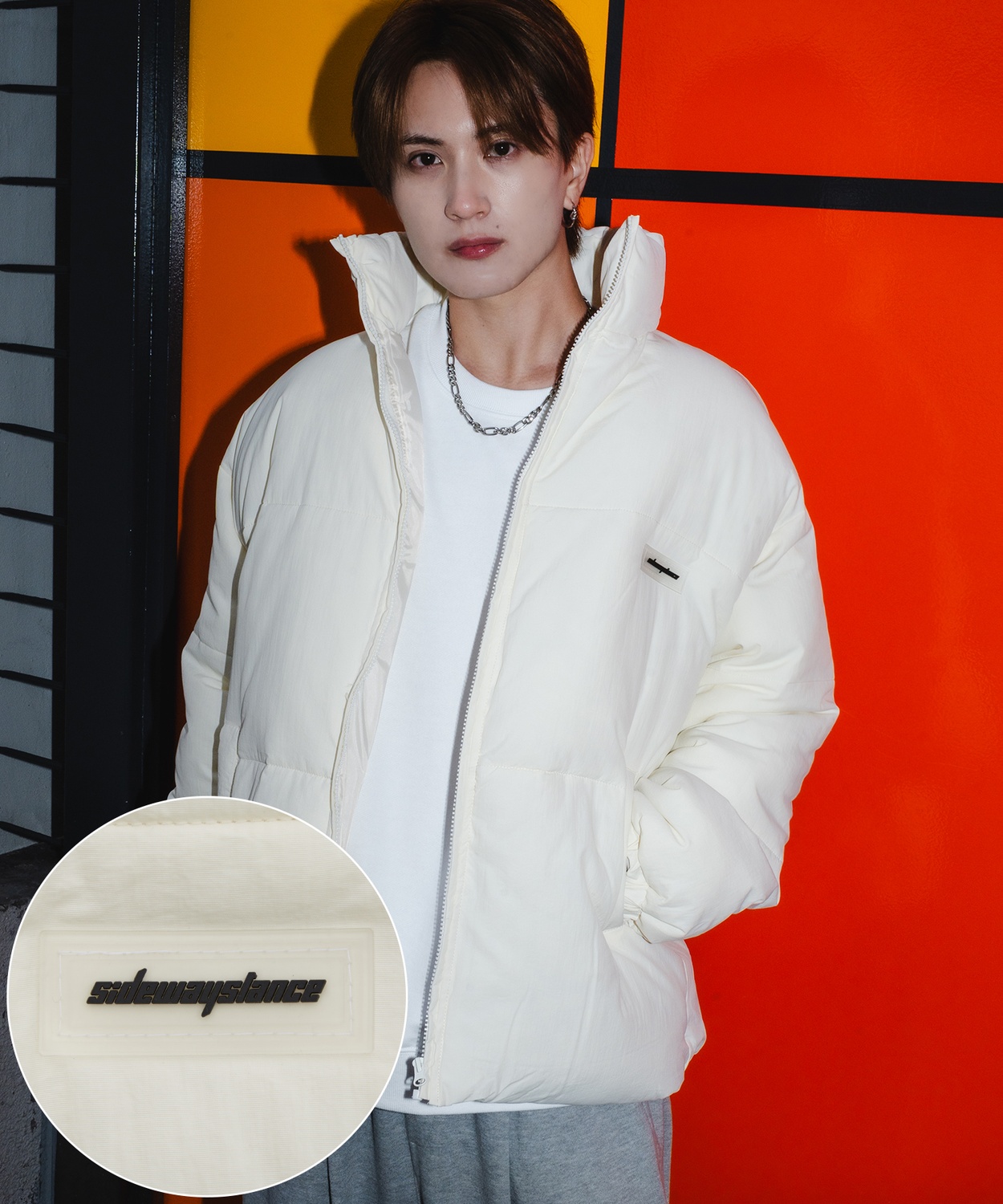 ダウンジャケット メンズ SIDEWAY STANCE サイドウェイスタンス エコダウン ブルゾン ジャンパー ワンポイント 防風 撥水 防寒 アウトドア ストリート | improves | 01