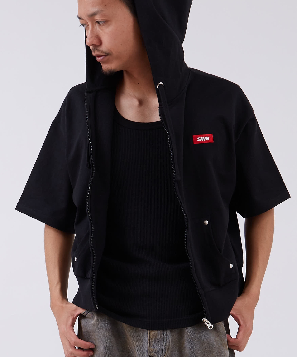 半袖シャツ メンズ サイドウェイスタンス ビッグシルエット 裏毛 カットソー 半袖T アメカジ カジュアル スケーター ストリート 古着MIX 韓国ファッション | improves | 01