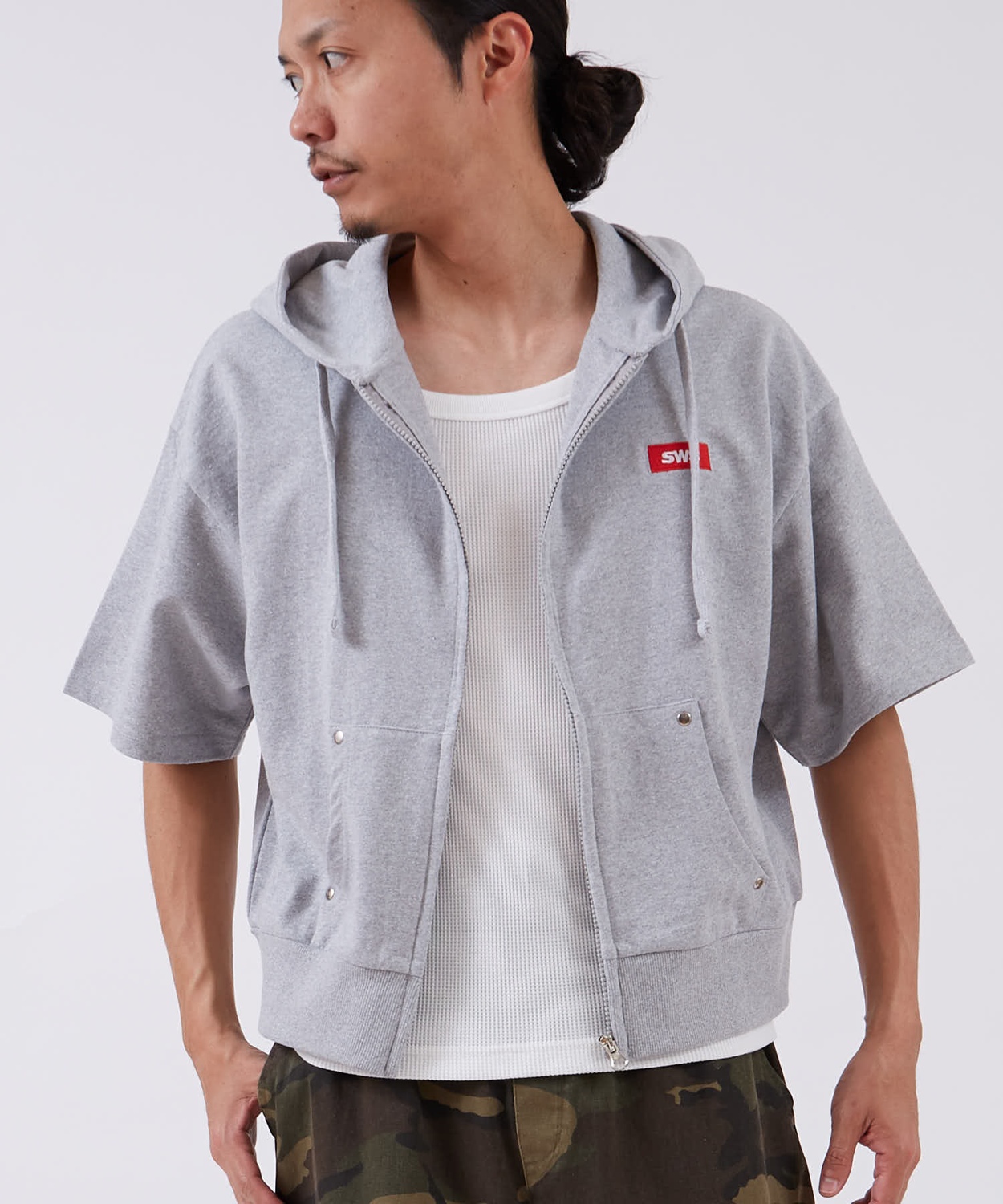 半袖シャツ メンズ サイドウェイスタンス ビッグシルエット 裏毛 カットソー 半袖T アメカジ カジュアル スケーター ストリート 古着MIX 韓国ファッション | improves | 02