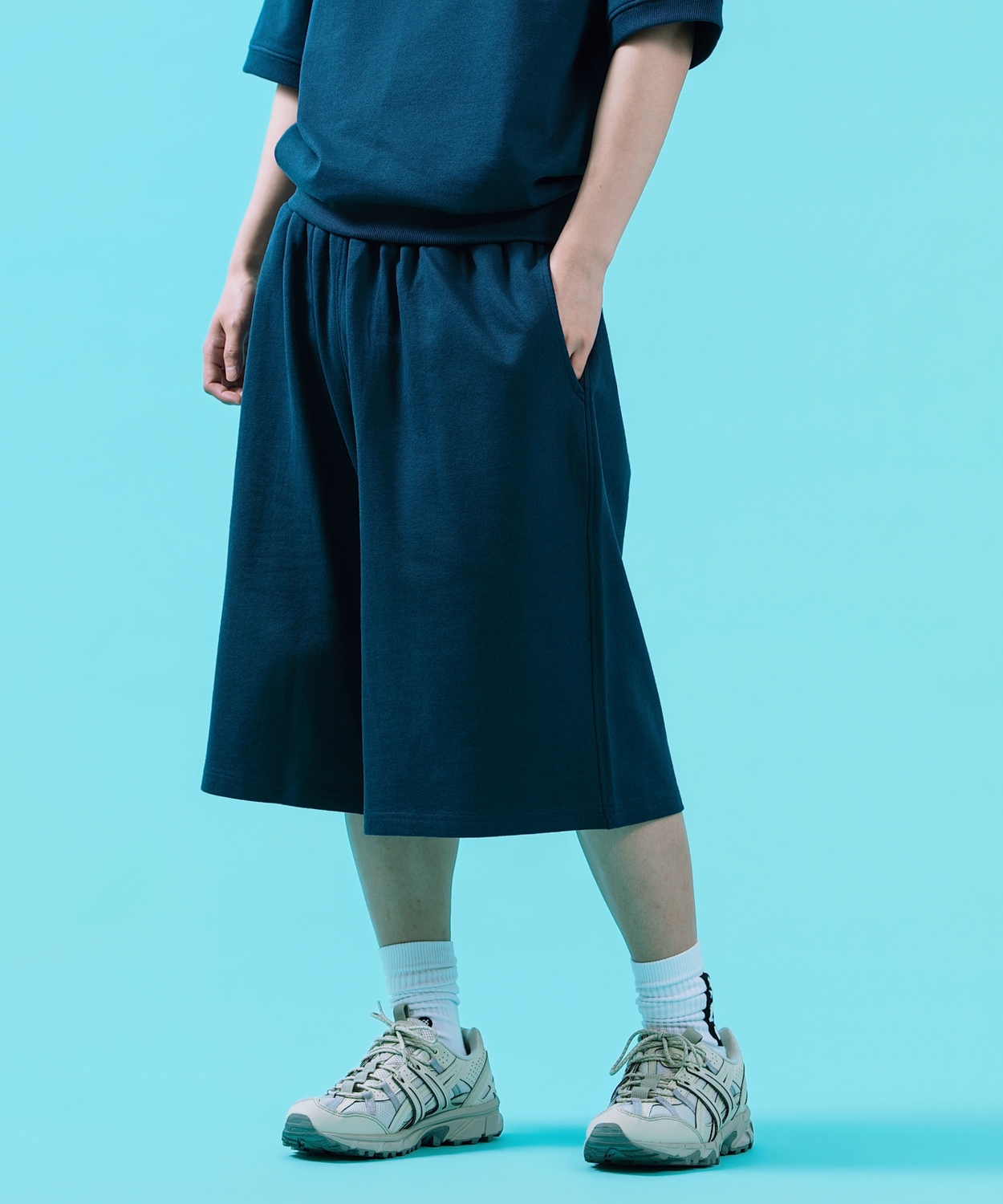 ショートパンツ メンズ SIDEWAY STANCE スウェット スエードポンチ ワイド ショーツ アメカジ カジュアル スケーター ストリート 古着MIX 韓国ファッション | improves | 03