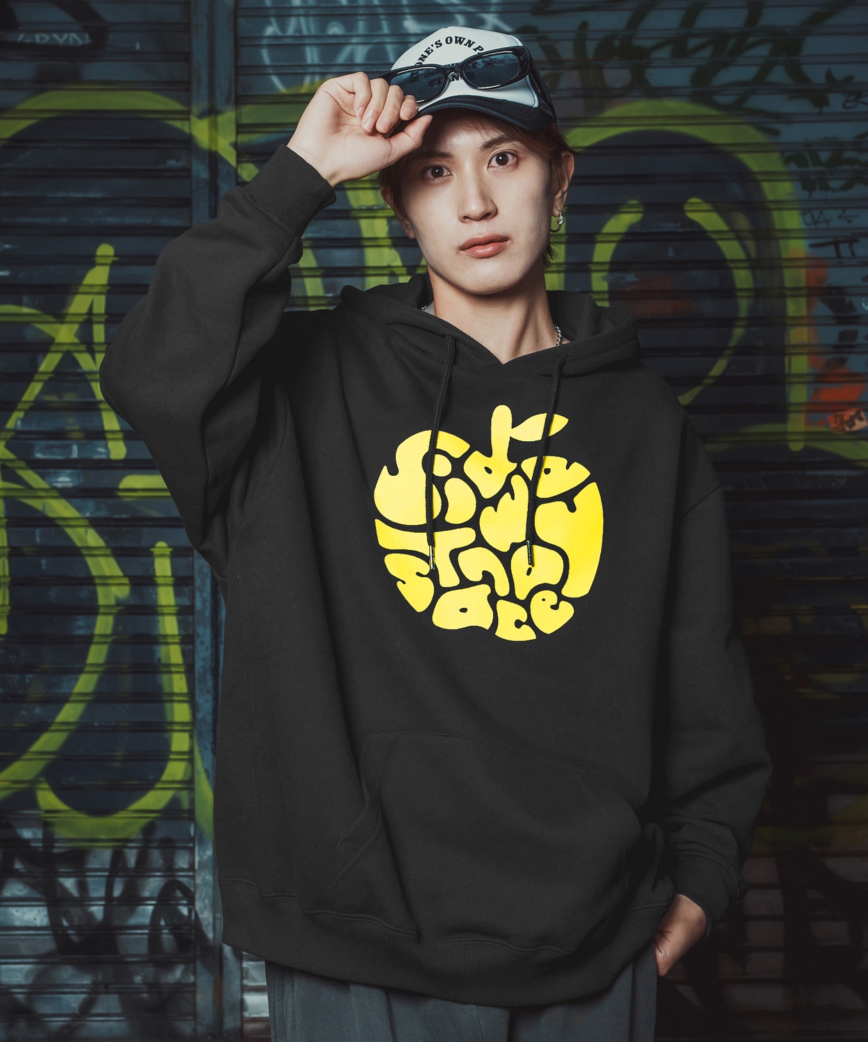 パーカー メンズ レディース メンズ レディース ビッグシルエット タイポアップル 裏毛 リンゴロゴ ビッグシルエット ストリート系 オーバーサイズ 古着MIX 韓国 | improves | 07