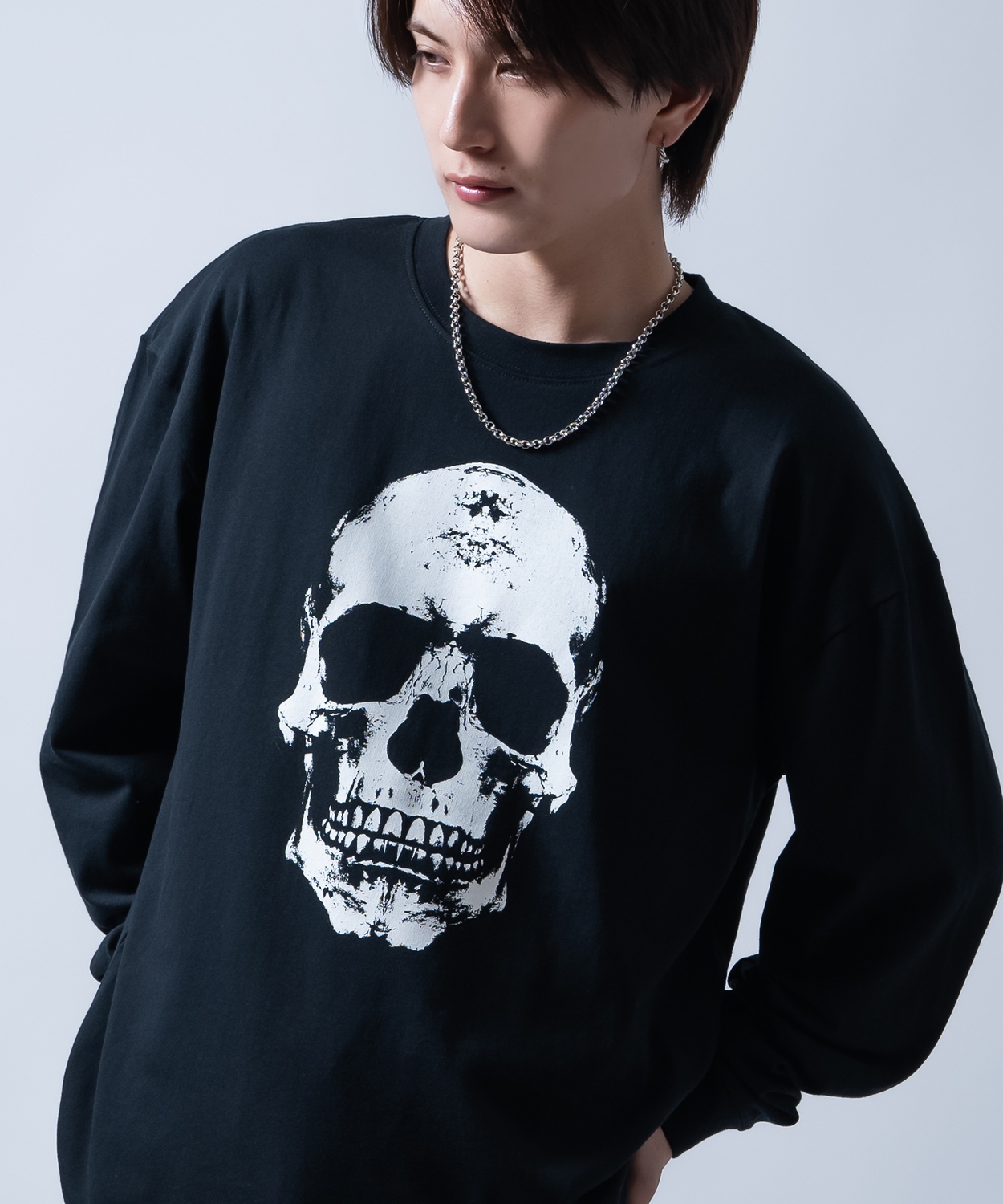 improves（インプローブス） 長袖Tシャツ メンズ スカル ロンT SIDEWAY