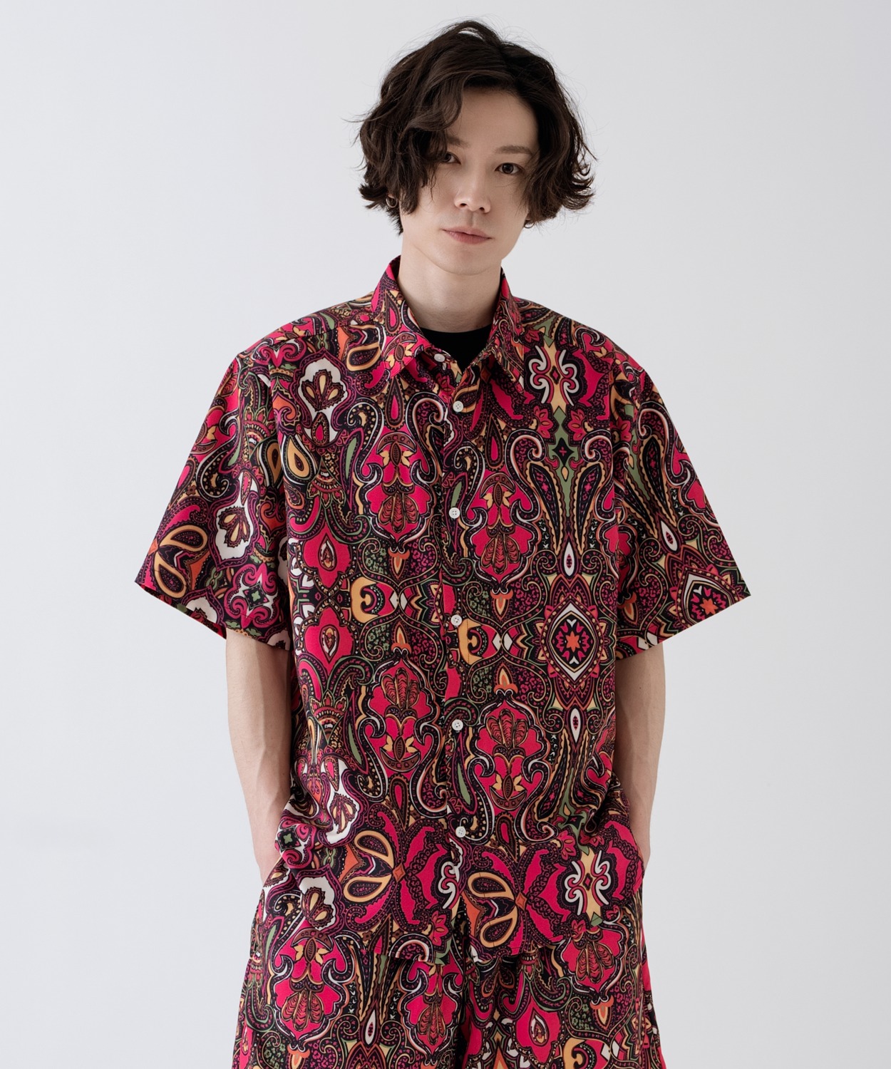 半袖シャツ メンズ SIDEWAY STANCE サイドウェイスタンス 柄シャツ 総柄 ユニセックス カジュアル スケーター ストリート 古着MIX 韓国 | improves | 02