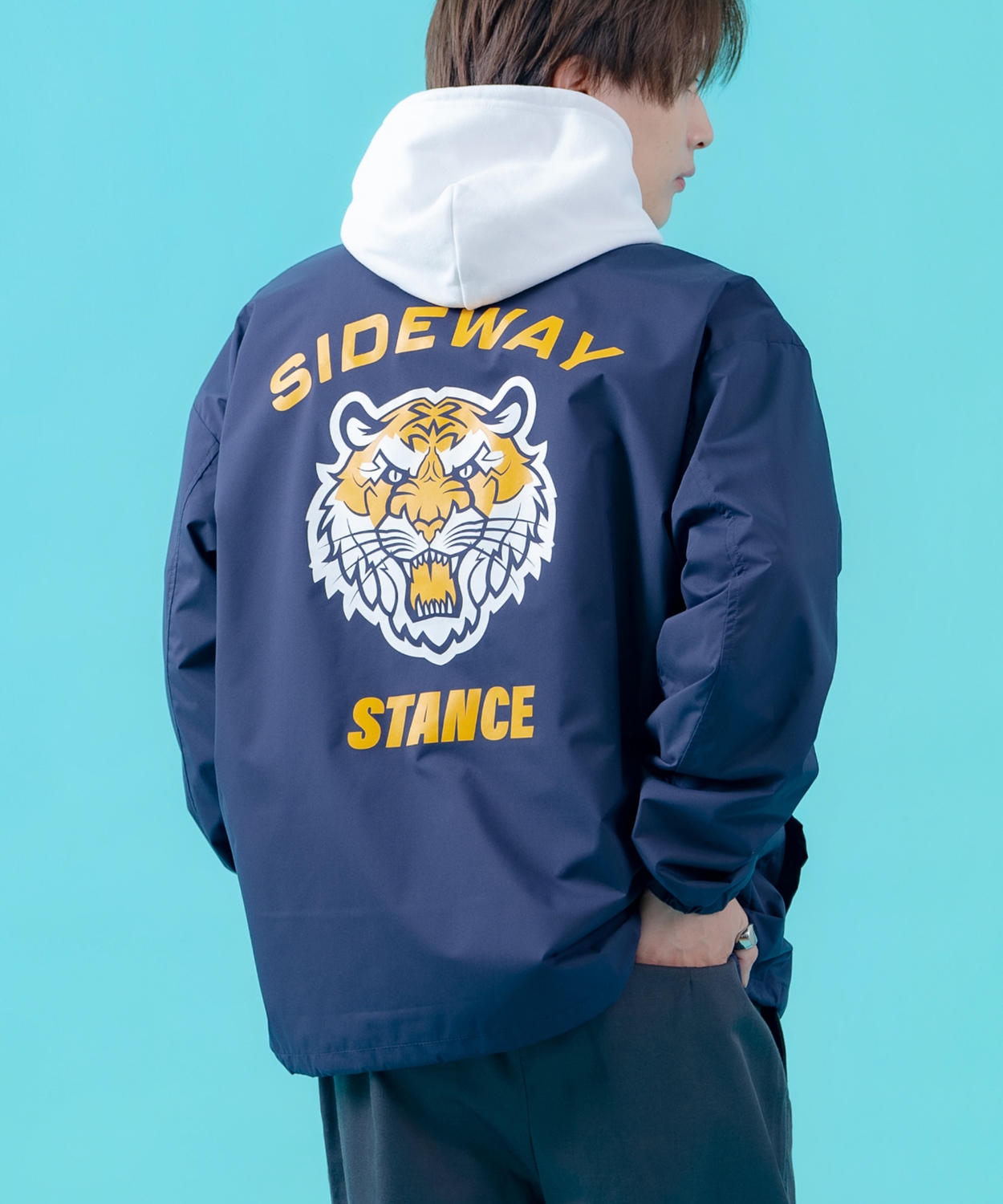 コーチジャケット メンズ SIDEWAY STANCE サイドウェイスタンス ナイロン  アメカジ スケーター ストリート 古着MIX 韓国ファッション ブラック ネイビー | improves | 02