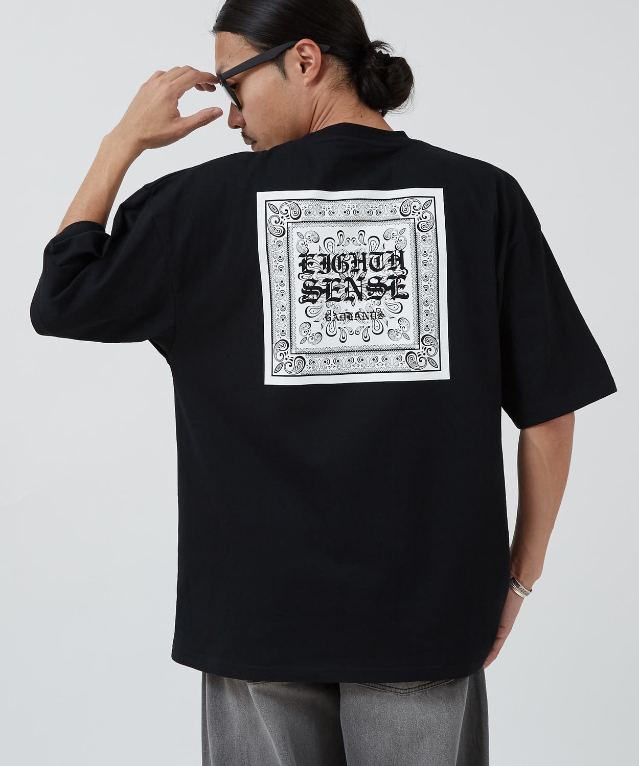 半袖Tシャツ メンズ SIDEWAY STANCE サイドウェイスタンス バンダナTシャツ ペイズリー スクエアロゴ オーバーサイズ ストリート スケーター 韓国ファッション | improves | 02