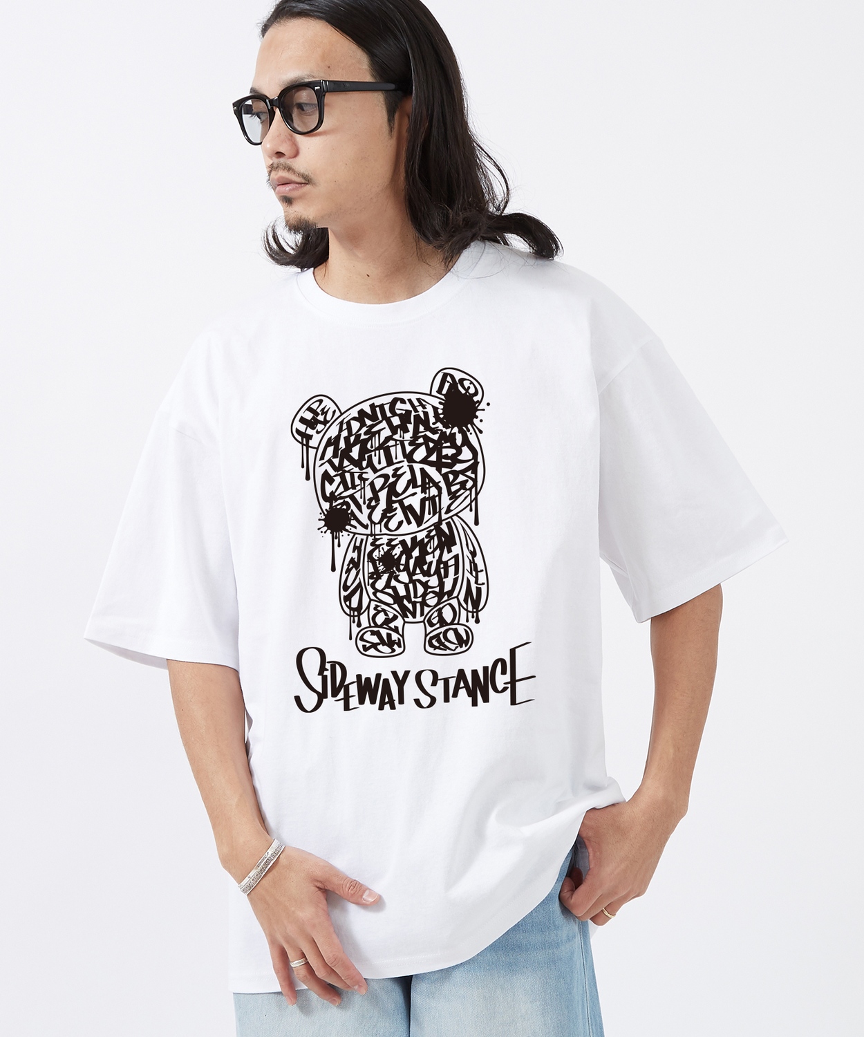 半袖Tシャツ メンズ SIDEWAY STANCE サイドウェイスタンス オリジナルプリント グラフィティーベアー 半袖Tシャツ カットソー カジュアル アメカジ ストリート | improves | 01