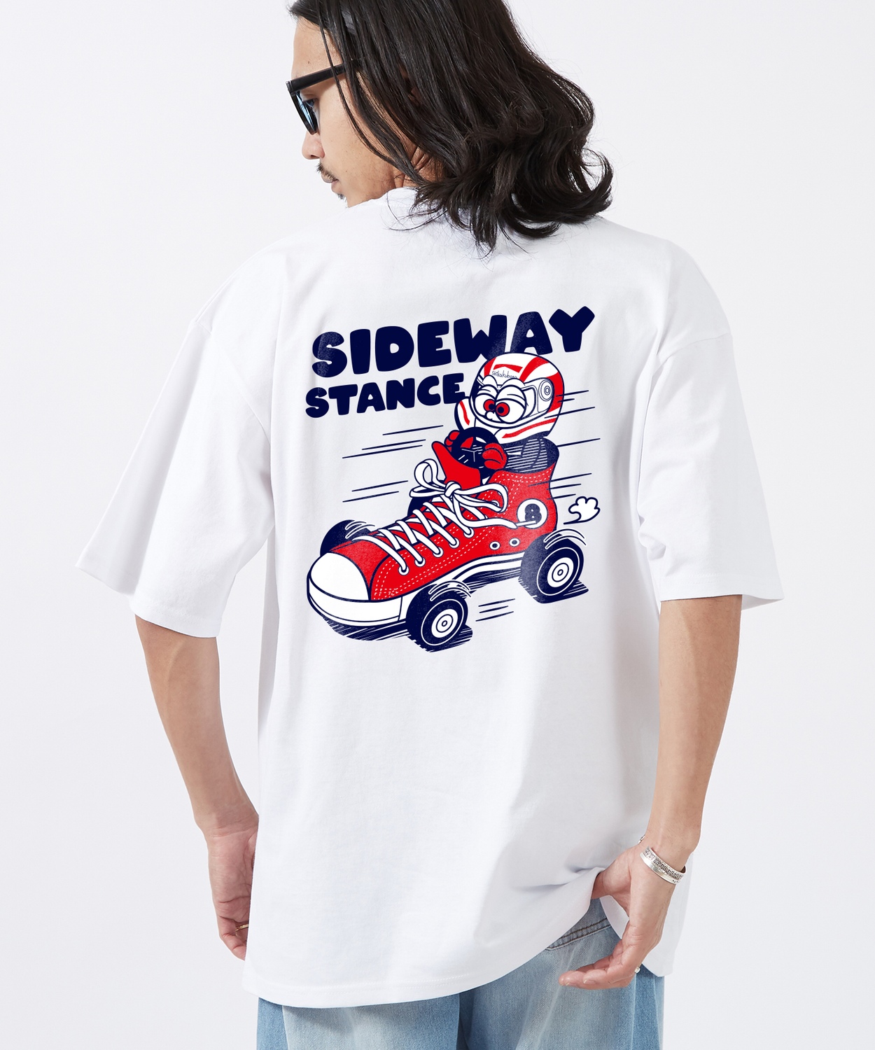 半袖Tシャツ メンズ SIDEWAY STANCE サイドウェイスタンス オリジナルプリント レーシングシューズ 半袖Tシャツ カットソー カジュアル アメカジ ストリート | improves | 01