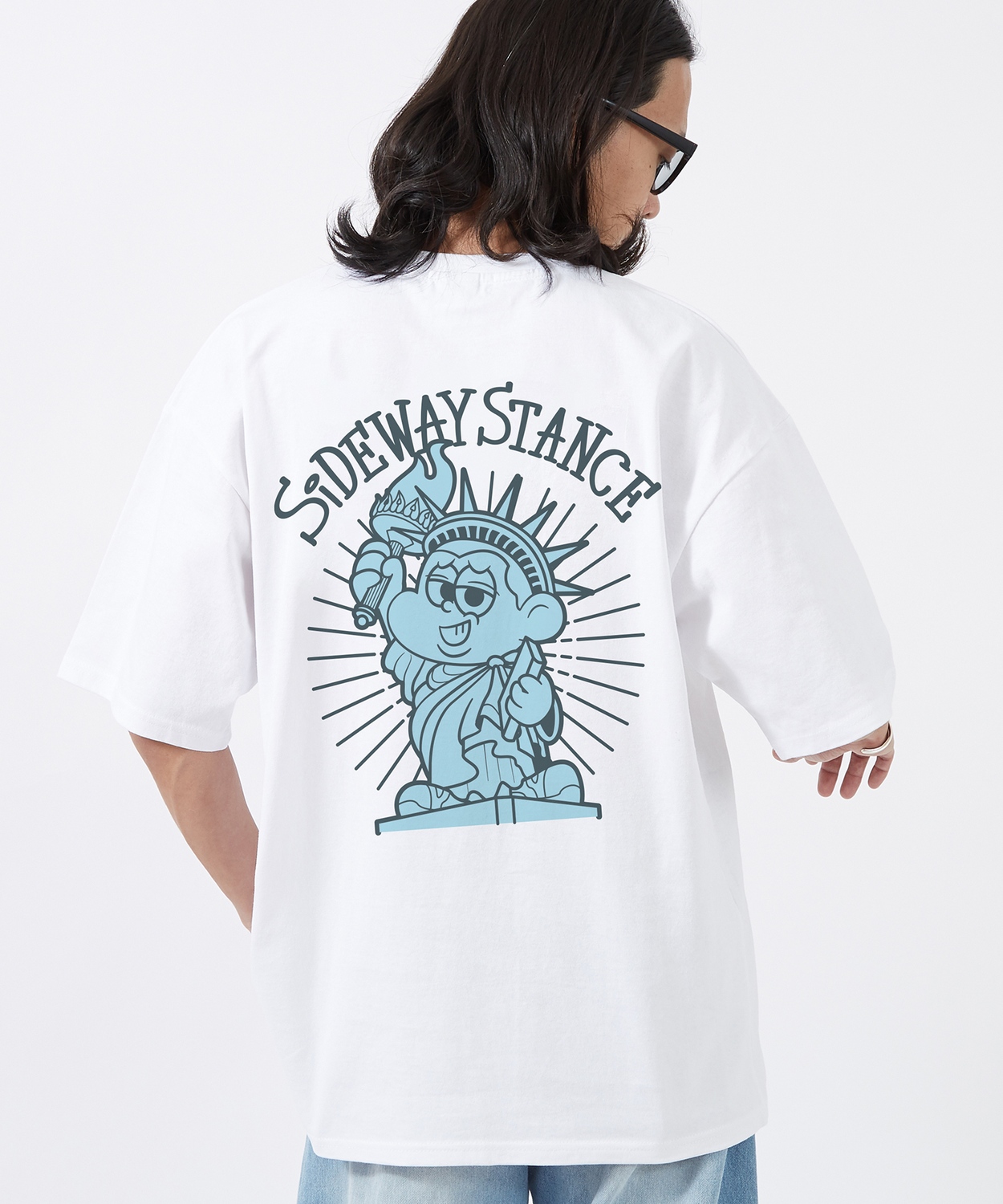 半袖Tシャツ メンズ SIDEWAY STANCE サイドウェイスタンス オリジナルプリント 自由の女神 半袖Tシャツ カットソー カジュアル アメカジ ストリート | improves | 01