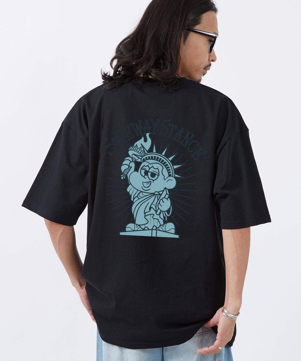 半袖Tシャツ メンズ SIDEWAY STANCE サイドウェイスタンス オリジナルプリント 自由の女神 半袖Tシャツ カットソー カジュアル アメカジ ストリート | improves | 02