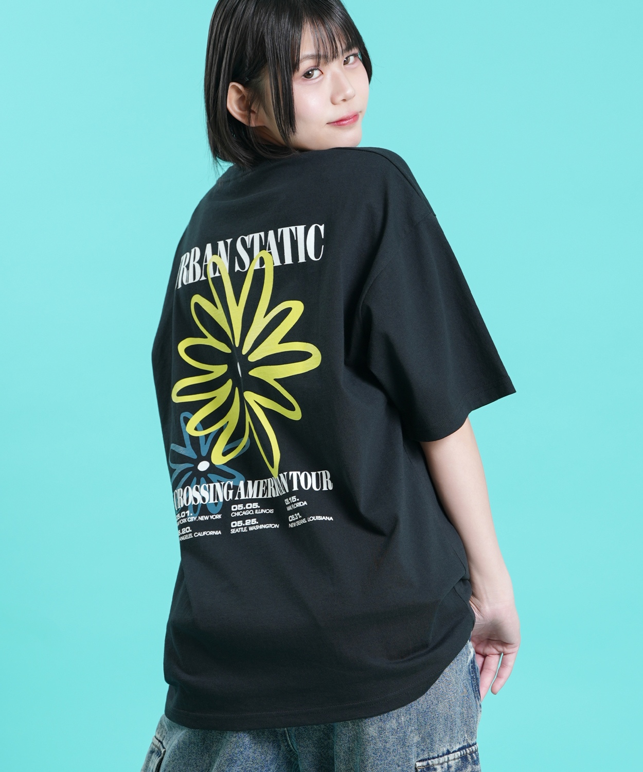 Tシャツ メンズ SIDEWAY STANCE サイドウェイスタンス 半袖 カットソー バックプリント アメカジ カジュアル スケーター ストリート 古着MIX 韓国ファッション | improves | 02