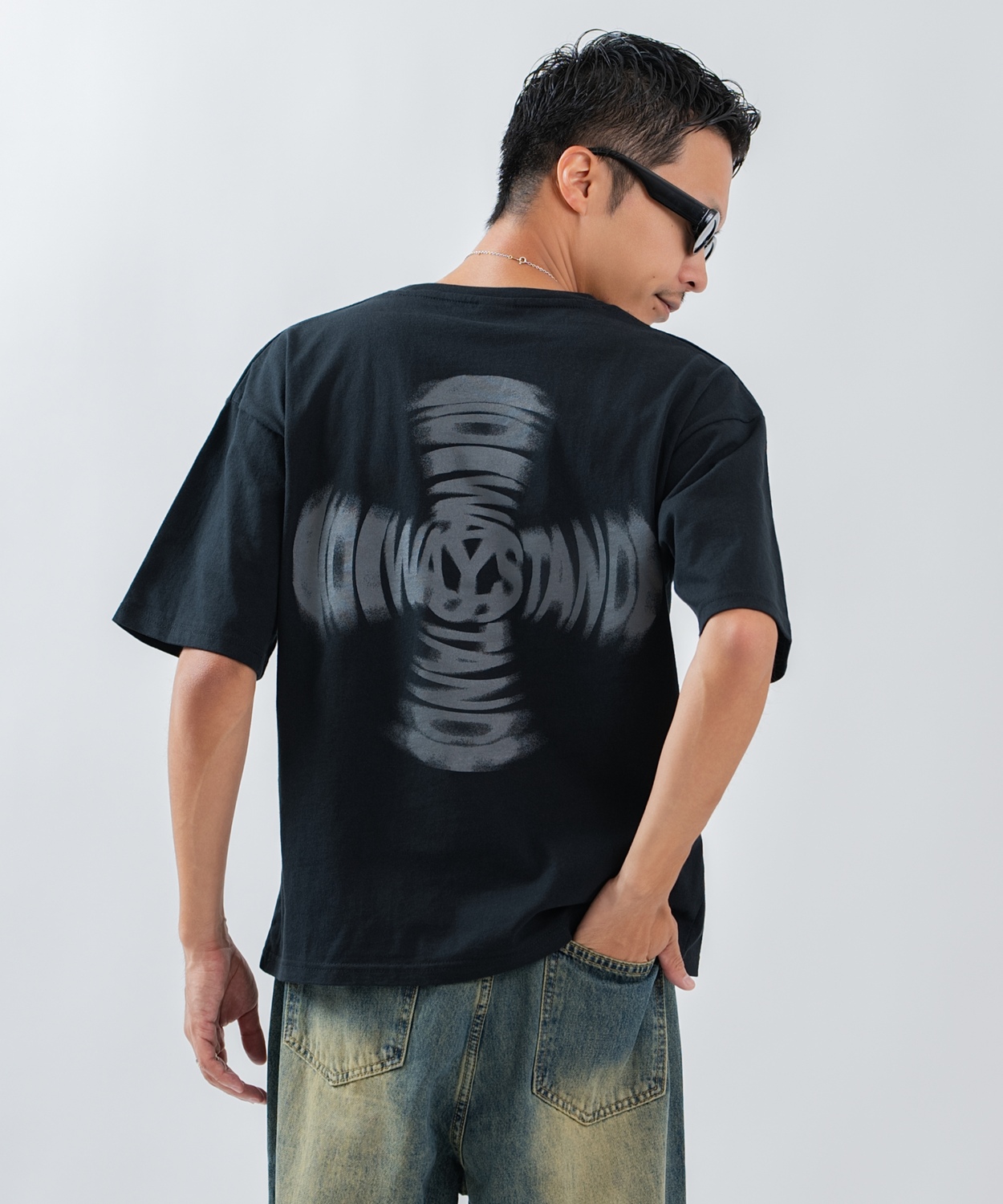 半袖Tシャツ メンズ レディース フォトプリント 綿100 ビッグシルエット SIDEWAY STANCE オーバーサイズ ストリート 古着MIX | improves | 02