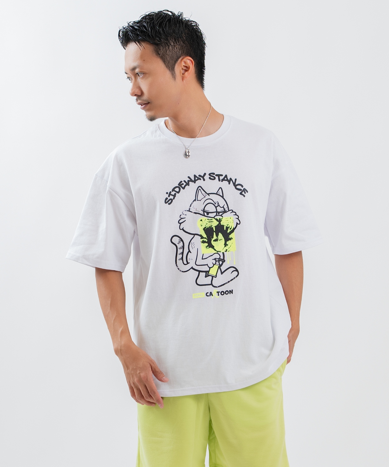 半袖Tシャツ メンズ レディース フォトプリント 綿100 ビッグシルエット SIDEWAY STANCE オーバーサイズ ストリート 古着MIX | improves | 02
