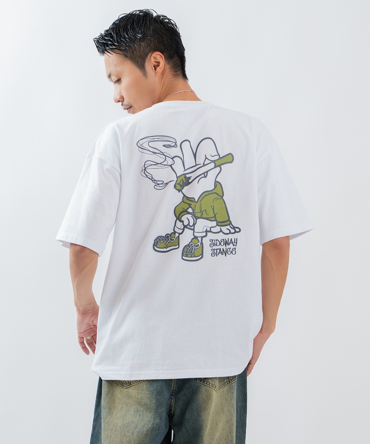 半袖Tシャツ メンズ レディース フォトプリント 綿100 ビッグシルエット SIDEWAY STANCE オーバーサイズ ストリート 古着MIX | improves | 01