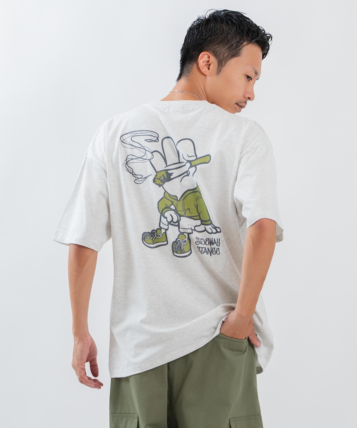 半袖Tシャツ メンズ レディース フォトプリント 綿100 ビッグシルエット SIDEWAY STANCE オーバーサイズ ストリート 古着MIX | improves | 03