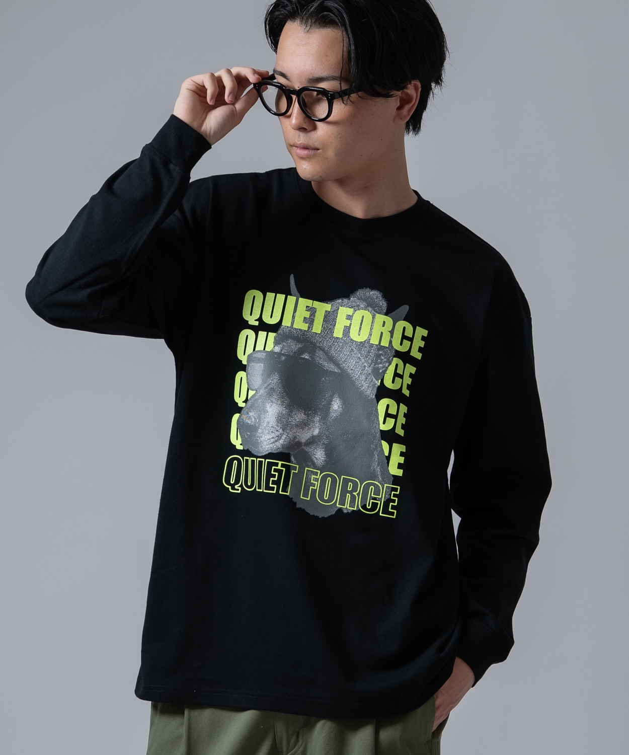長袖Tシャツ メンズ SIDEWAY STANCE サイドウェイスタンス オリジナルプリント 犬 ドーベルマン カットソー カジュアル ストリート スケーター | improves | 03
