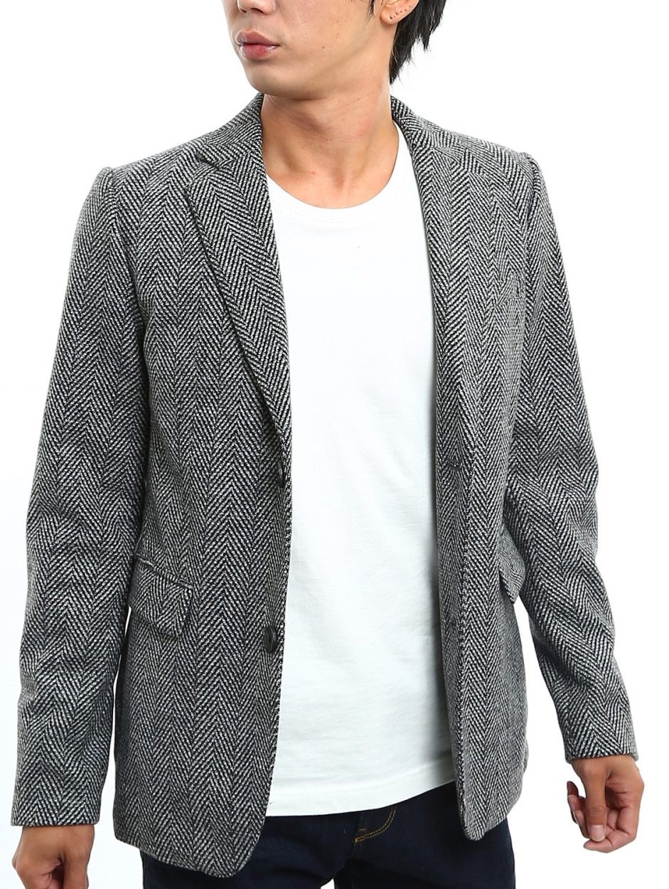 テーラードジャケット メンズ テーラード ジャケット メルトンウール ダブルボタン シングルボタン 黒 ビジネス Improves インプローブス 通販 Yahoo ショッピング