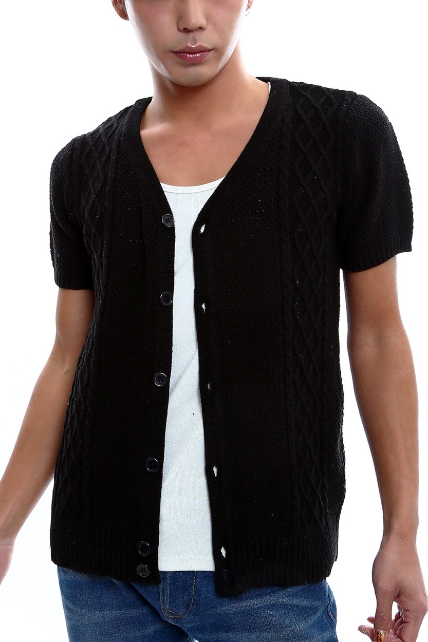 カーディガン メンズ ニットカーディガン 薄手 ニット サマーニット ケーブル 無地 半袖 975 Improves インプローブス 通販 Yahoo ショッピング