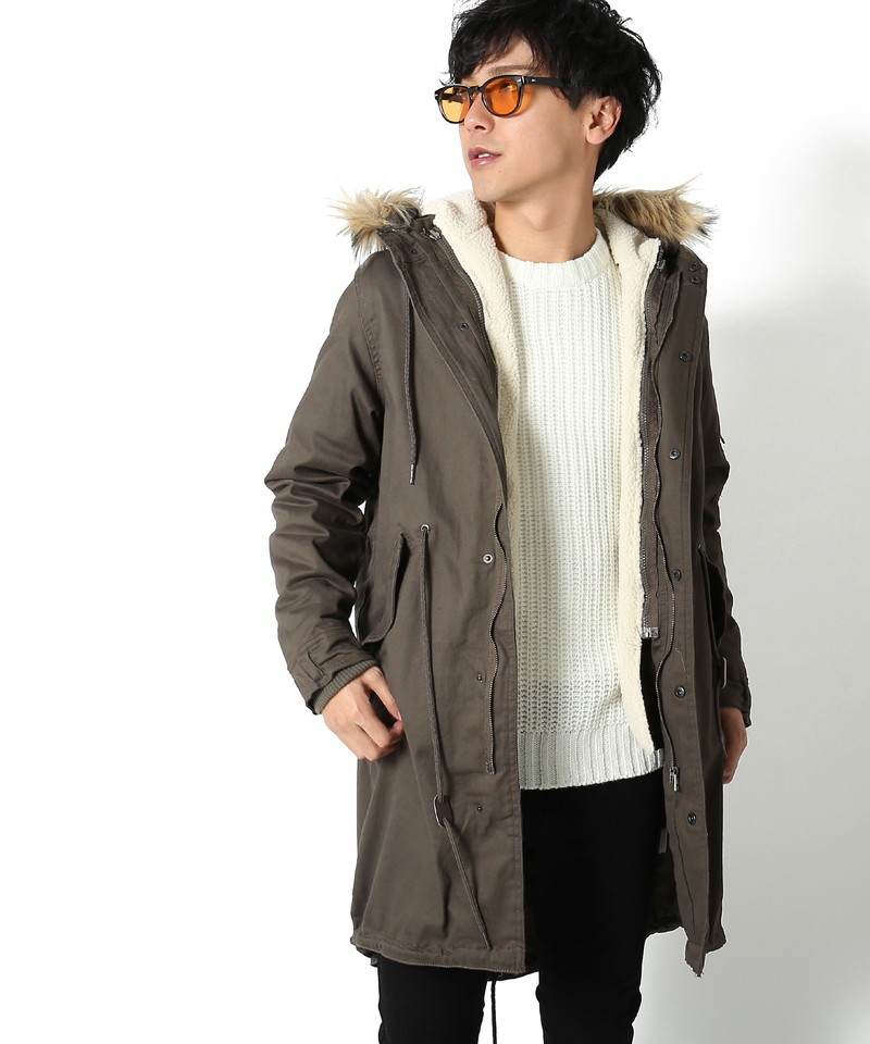 新品　パラスパレス　インディゴ　モッズコート　ボア　3  近年　フリース 新品パラスパレスインディゴモッズコートボア3 近年フリース