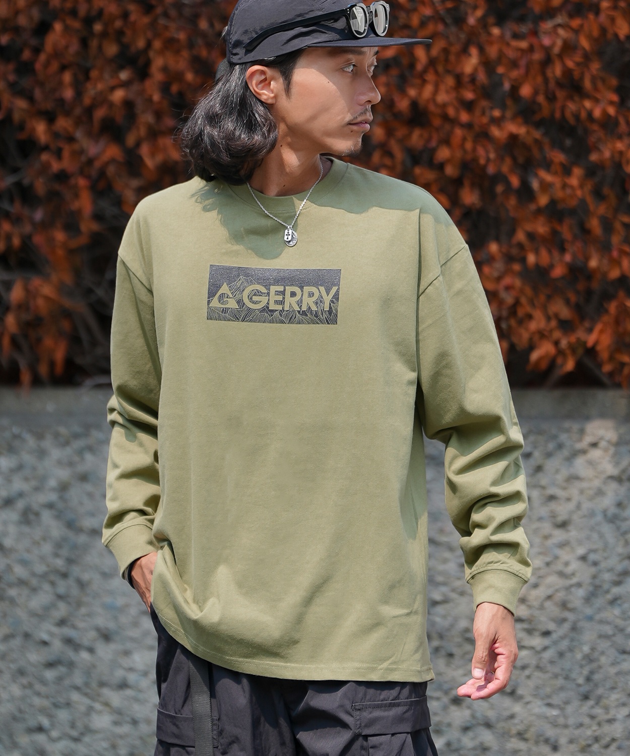長袖Tシャツ メンズ GERRY ジェリー 別注プリント カットソー ボックスロゴ プリント ロンT アウトドア ストリート アメカジ 古着MIX ホワイト ブラック | GERRY | 03