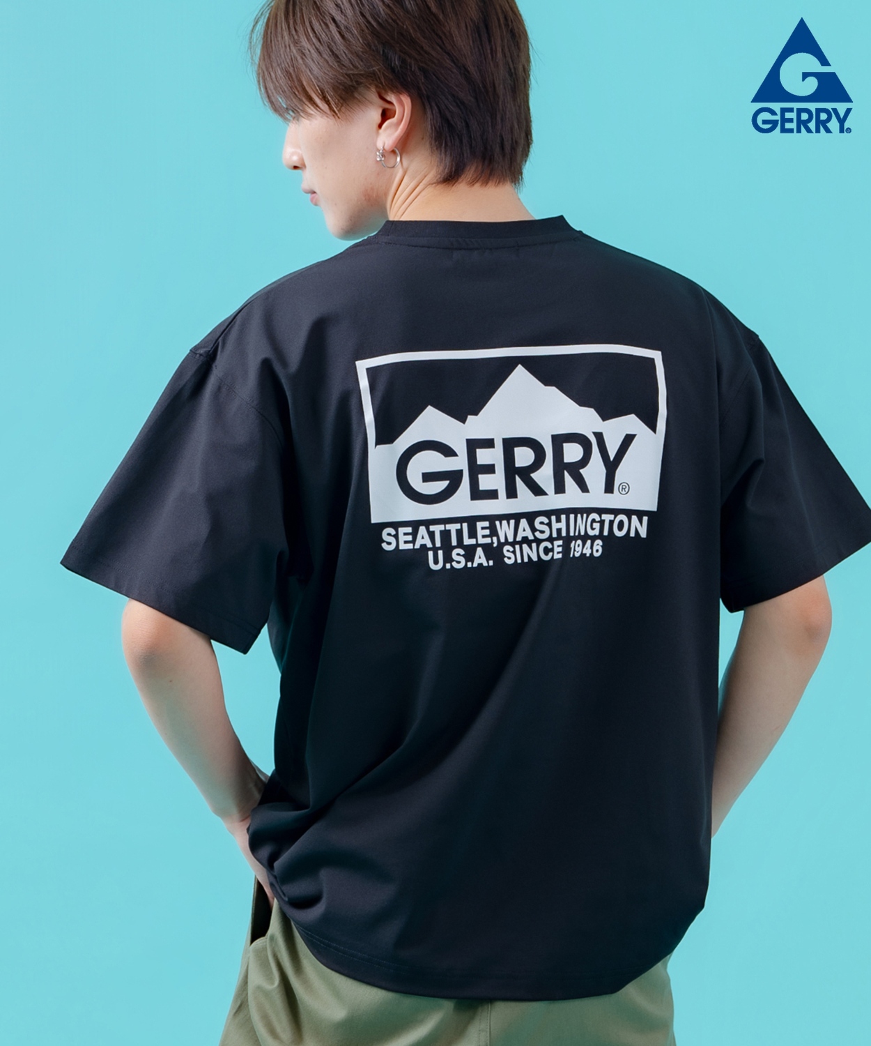 半袖Tシャツ メンズ GERRY ジェリー マウントロゴ プリント カットソー アウトドア ストリート アメカジ 古着MIX ブラック ホワイト | GERRY | 02