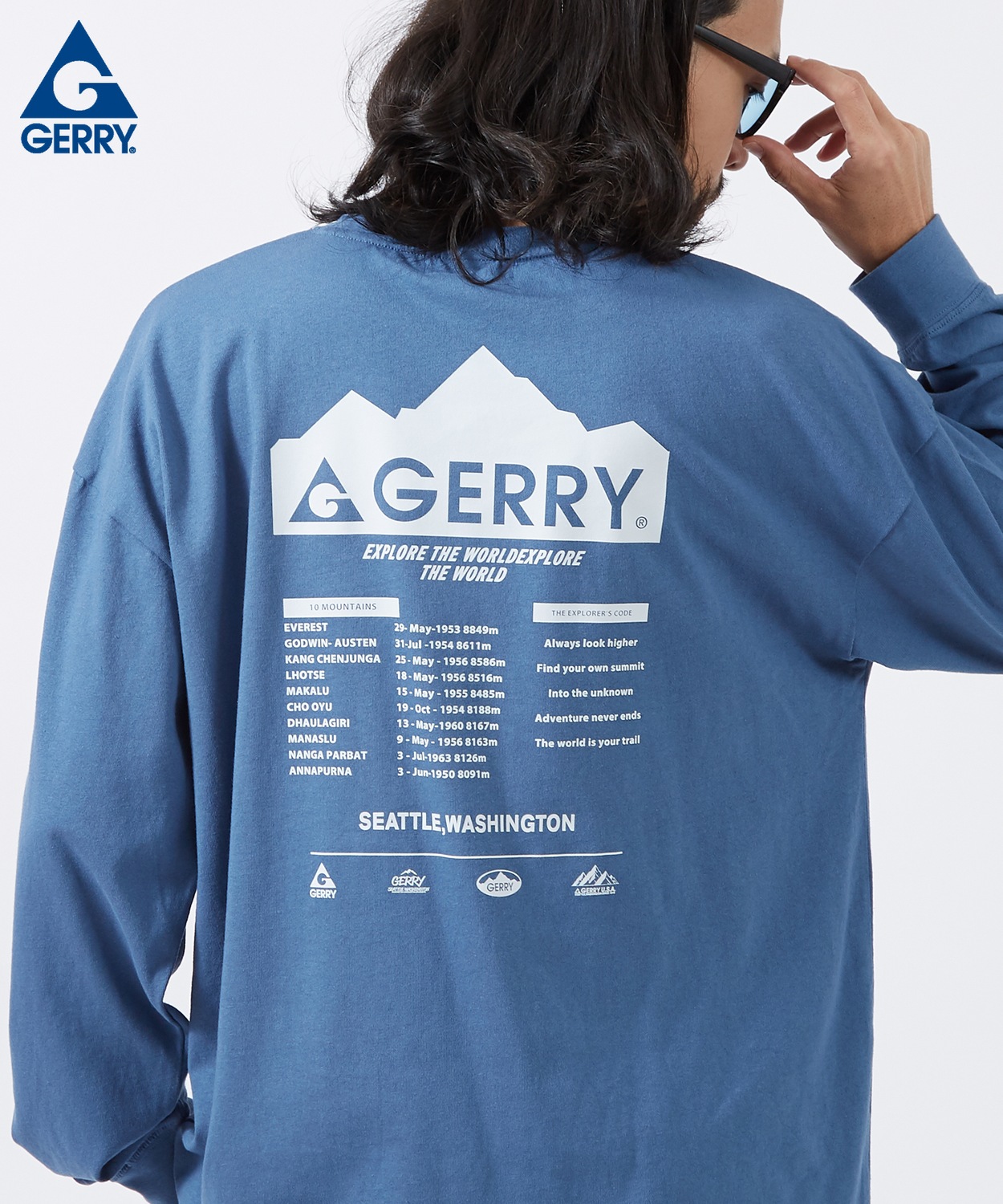 長袖Tシャツ メンズ GERRY ジェリー 別注プリント カットソー マウンテニアリング プリント ロンT アウトドア ストリート アメカジ 古着MIX | GERRY | 01