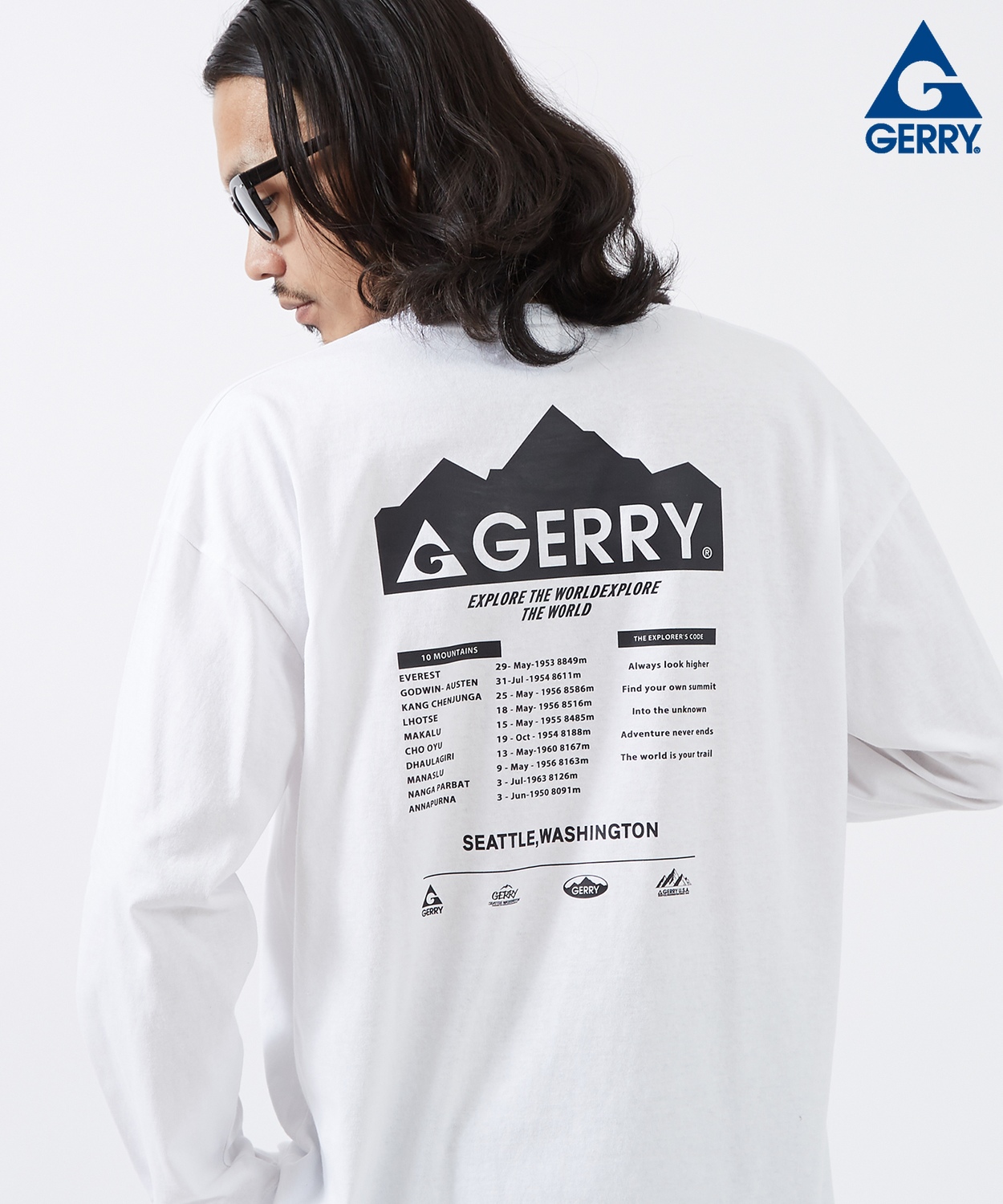 長袖Tシャツ メンズ GERRY ジェリー 別注プリント カットソー マウンテニアリング プリント ロンT アウトドア ストリート アメカジ 古着MIX | GERRY | 02