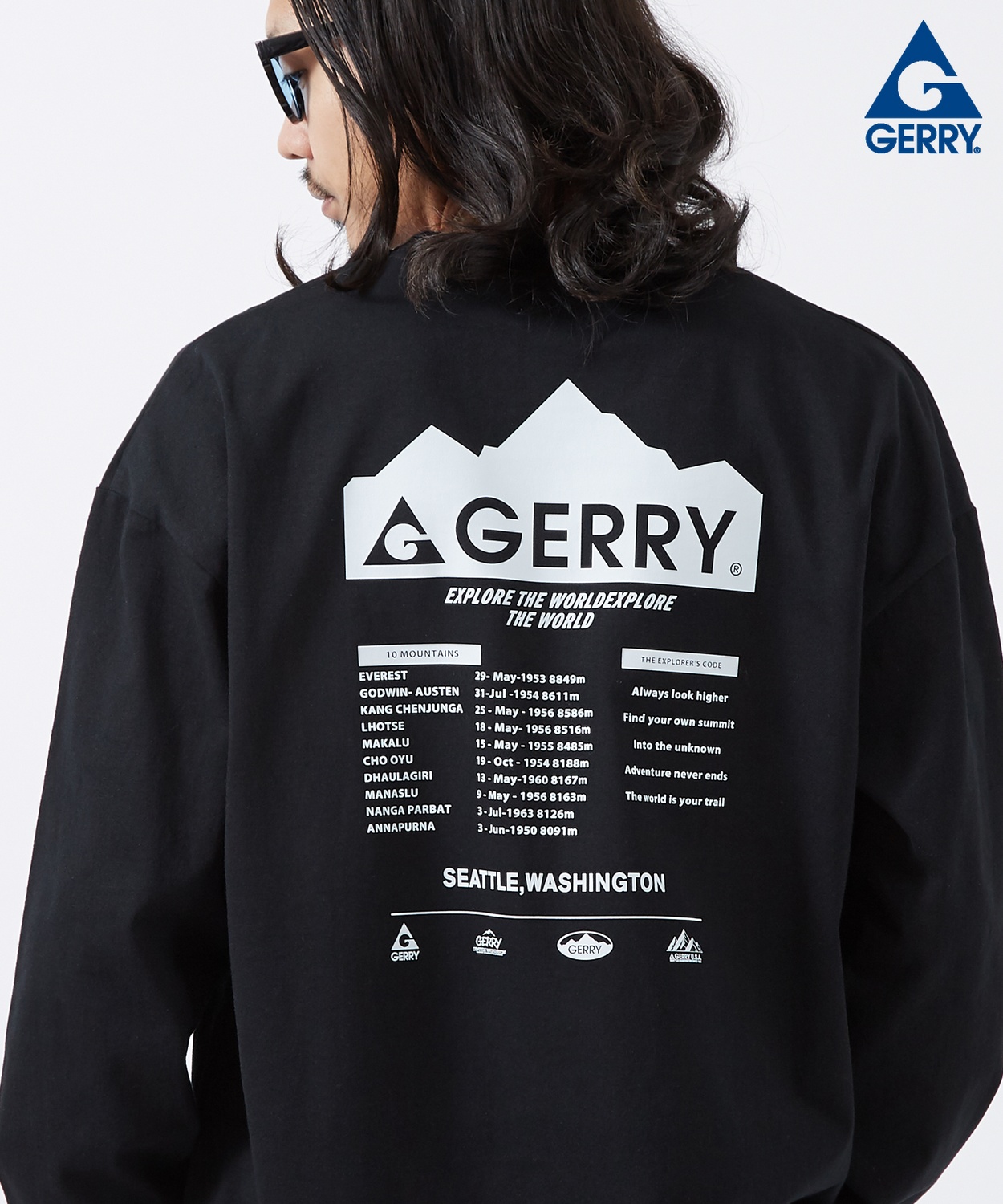 長袖Tシャツ メンズ GERRY ジェリー 別注プリント カットソー マウンテニアリング プリント ロンT アウトドア ストリート アメカジ 古着MIX | GERRY | 03