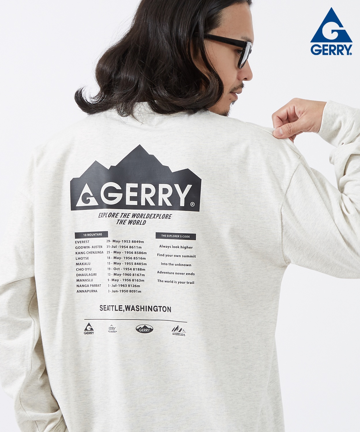 長袖Tシャツ メンズ GERRY ジェリー 別注プリント カットソー マウンテニアリング プリント ロンT アウトドア ストリート アメカジ 古着MIX | GERRY | 05