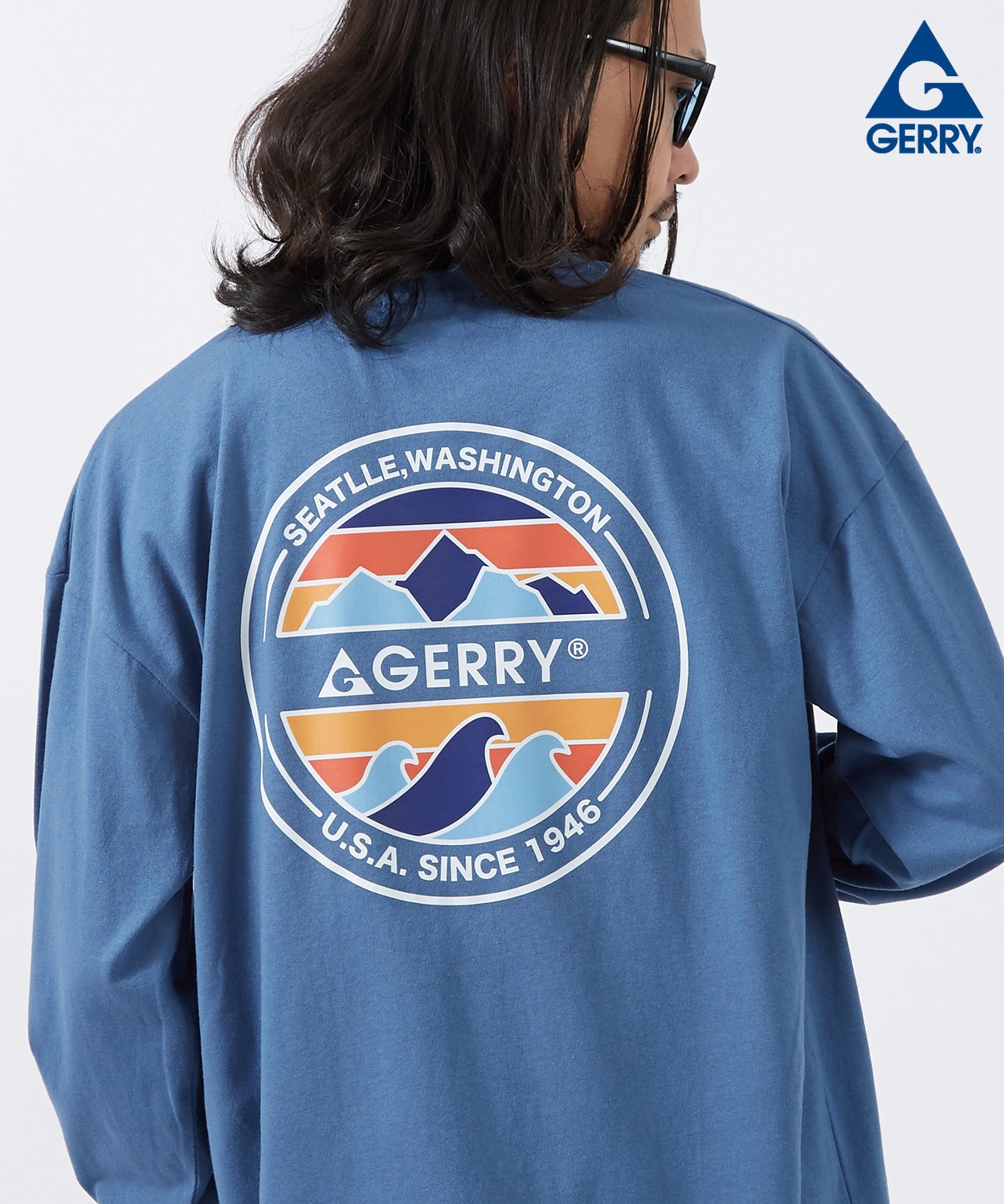 長袖Tシャツ メンズ GERRY ジェリー 別注プリント カットソー サークルロゴ プリント ロンT アウトドア ストリート アメカジ 古着MIX | GERRY | 01