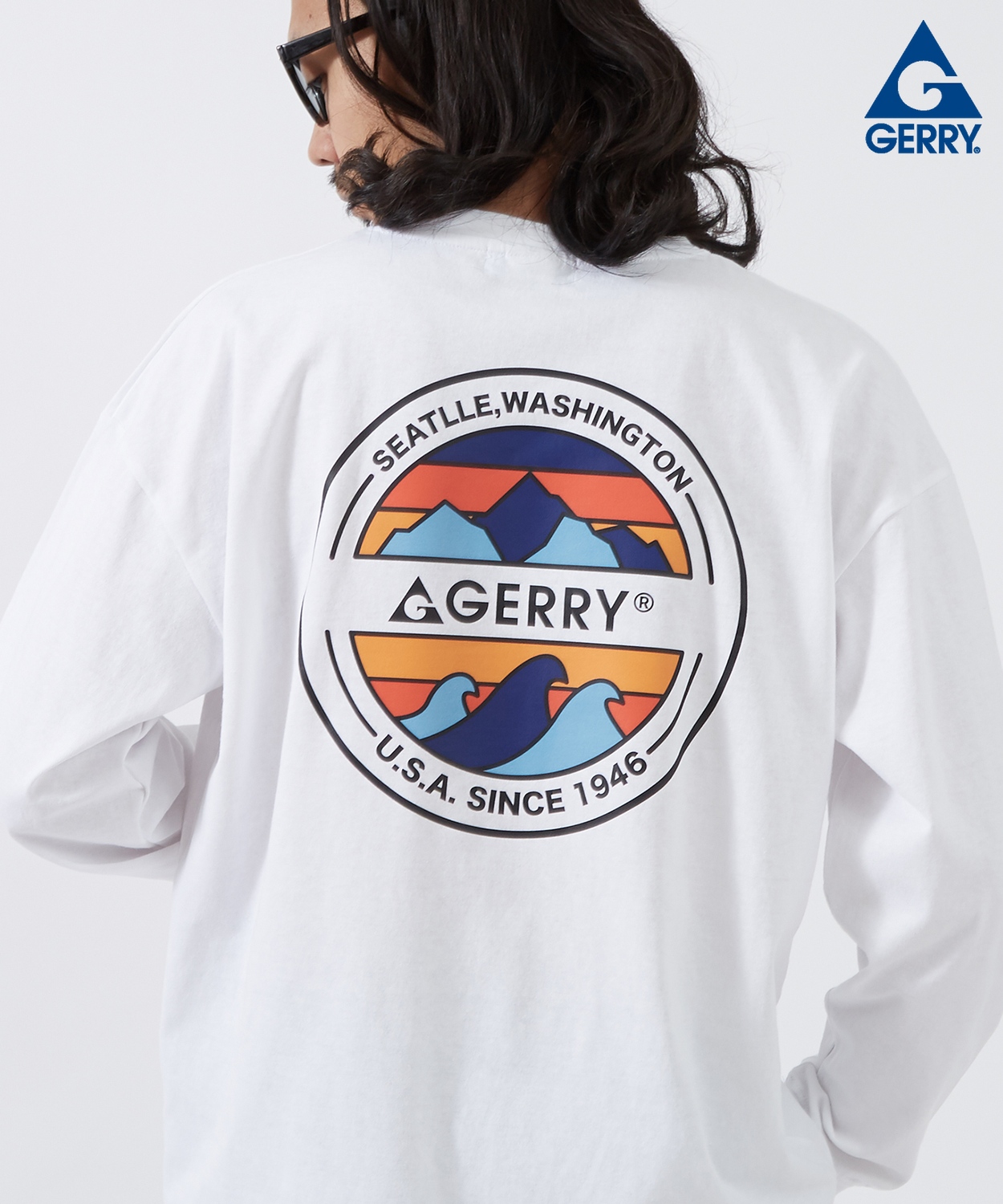 長袖Tシャツ メンズ GERRY ジェリー 別注プリント カットソー サークルロゴ プリント ロンT アウトドア ストリート アメカジ 古着MIX | GERRY | 02