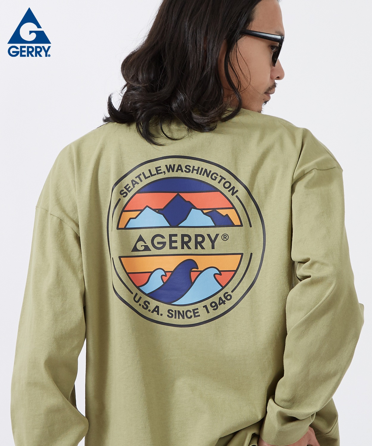 長袖Tシャツ メンズ GERRY ジェリー 別注プリント カットソー サークルロゴ プリント ロンT アウトドア ストリート アメカジ 古着MIX | GERRY | 04