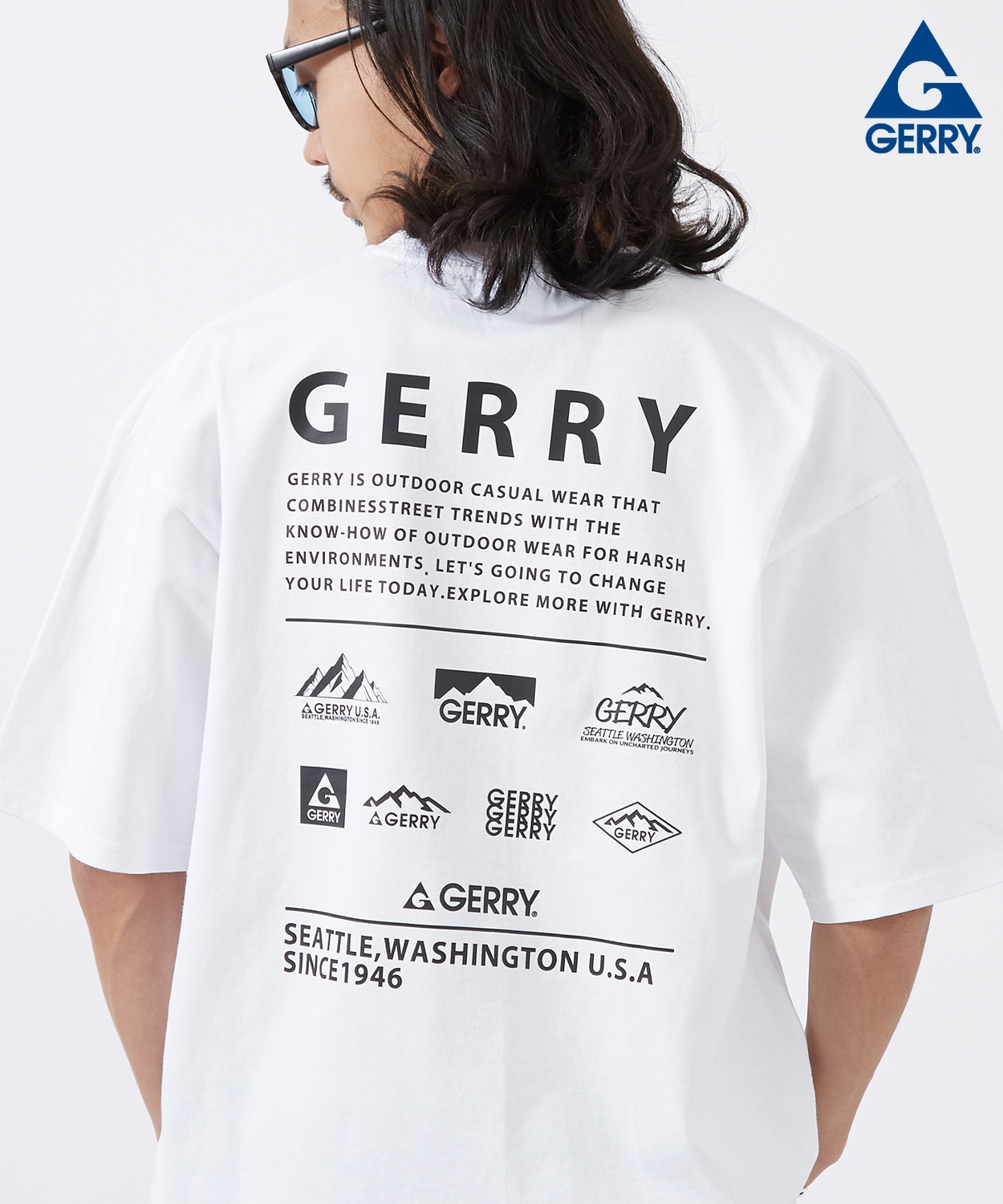 半袖Tシャツ メンズ GERRY ジェリー 別注プリント カットソー マルチロゴ プリント Tシャツ アウトドア ストリート アメカジ 古着MIX | GERRY | 02