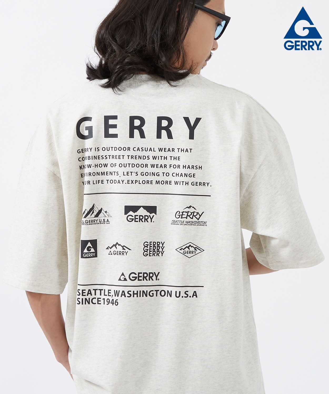 半袖Tシャツ メンズ GERRY ジェリー 別注プリント カットソー マルチロゴ プリント Tシャツ アウトドア ストリート アメカジ 古着MIX | GERRY | 05