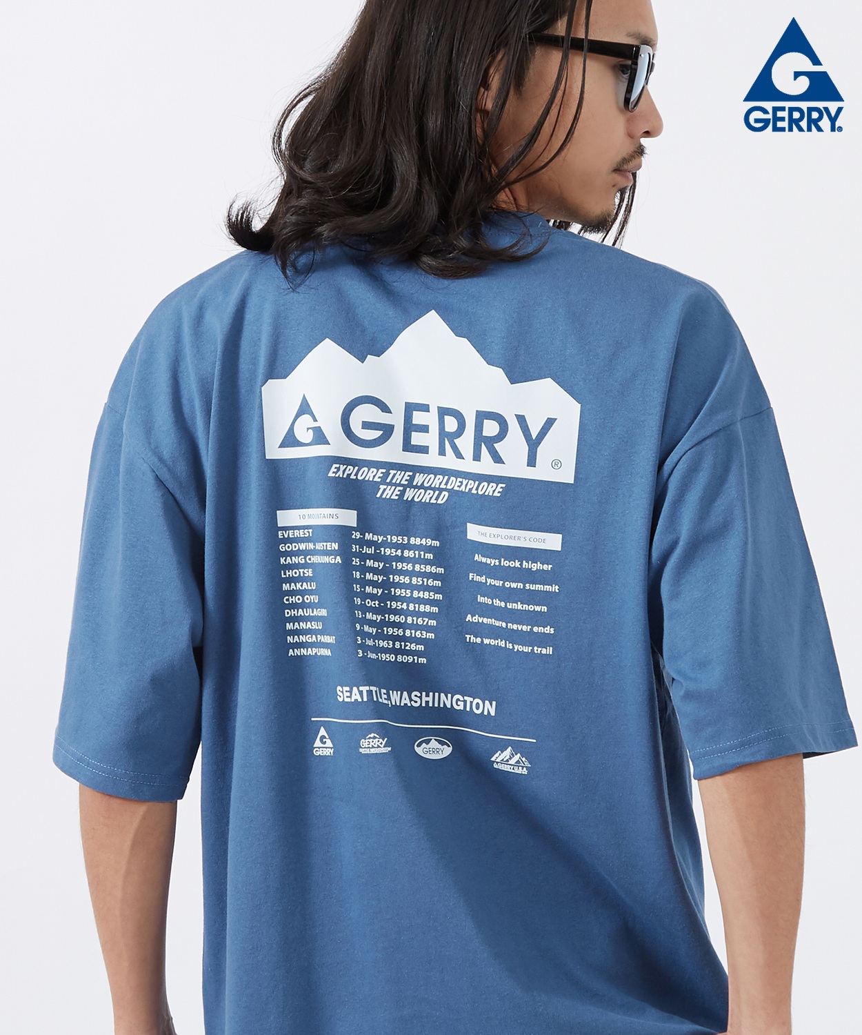 半袖Tシャツ メンズ GERRY ジェリー 別注プリント カットソー マウンテニアリング プリント Tシャツ アウトドア ストリート アメカジ 古着MIX | GERRY | 05