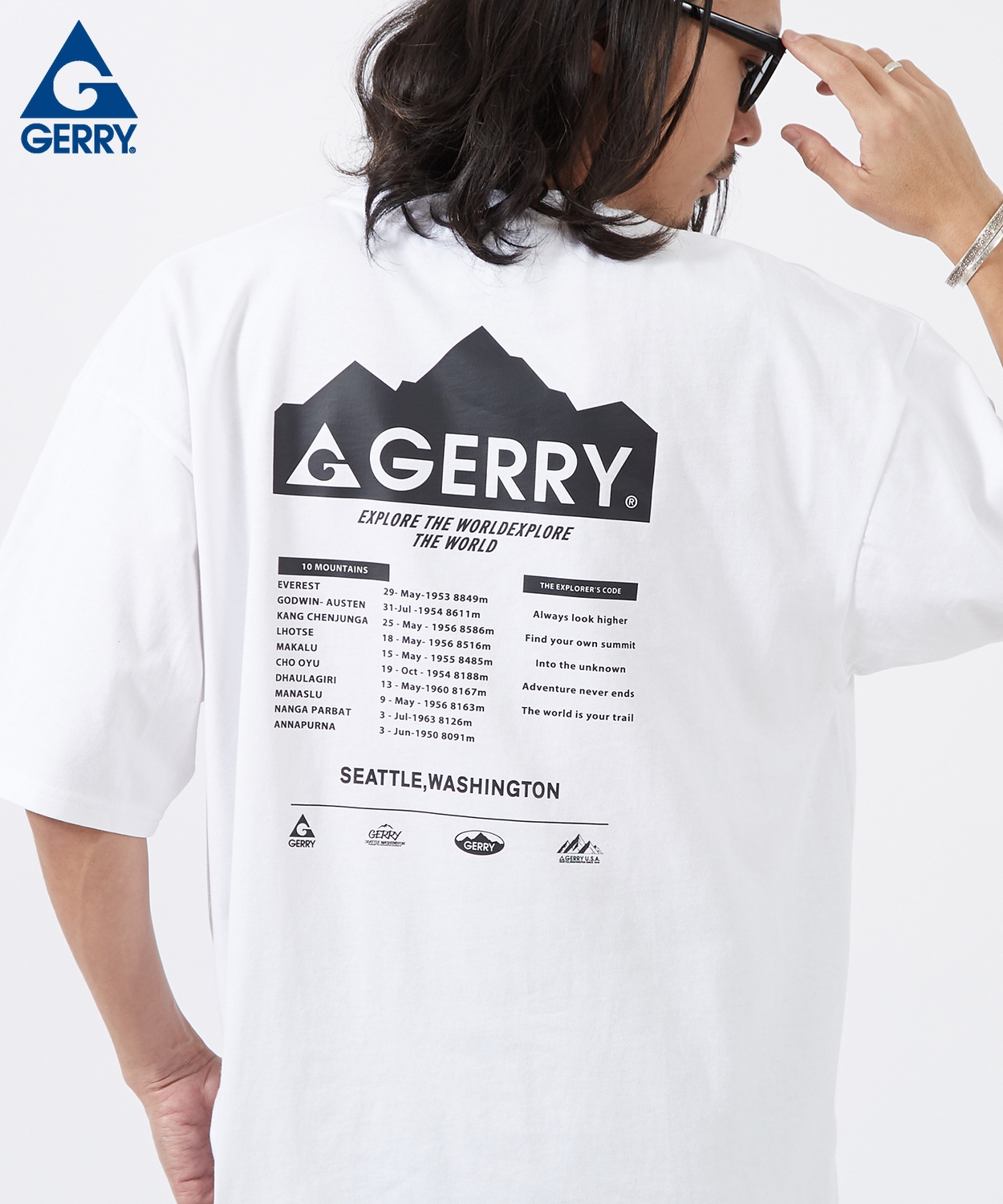半袖Tシャツ メンズ GERRY ジェリー 別注プリント カットソー マウンテニアリング プリント Tシャツ アウトドア ストリート アメカジ 古着MIX | GERRY | 01