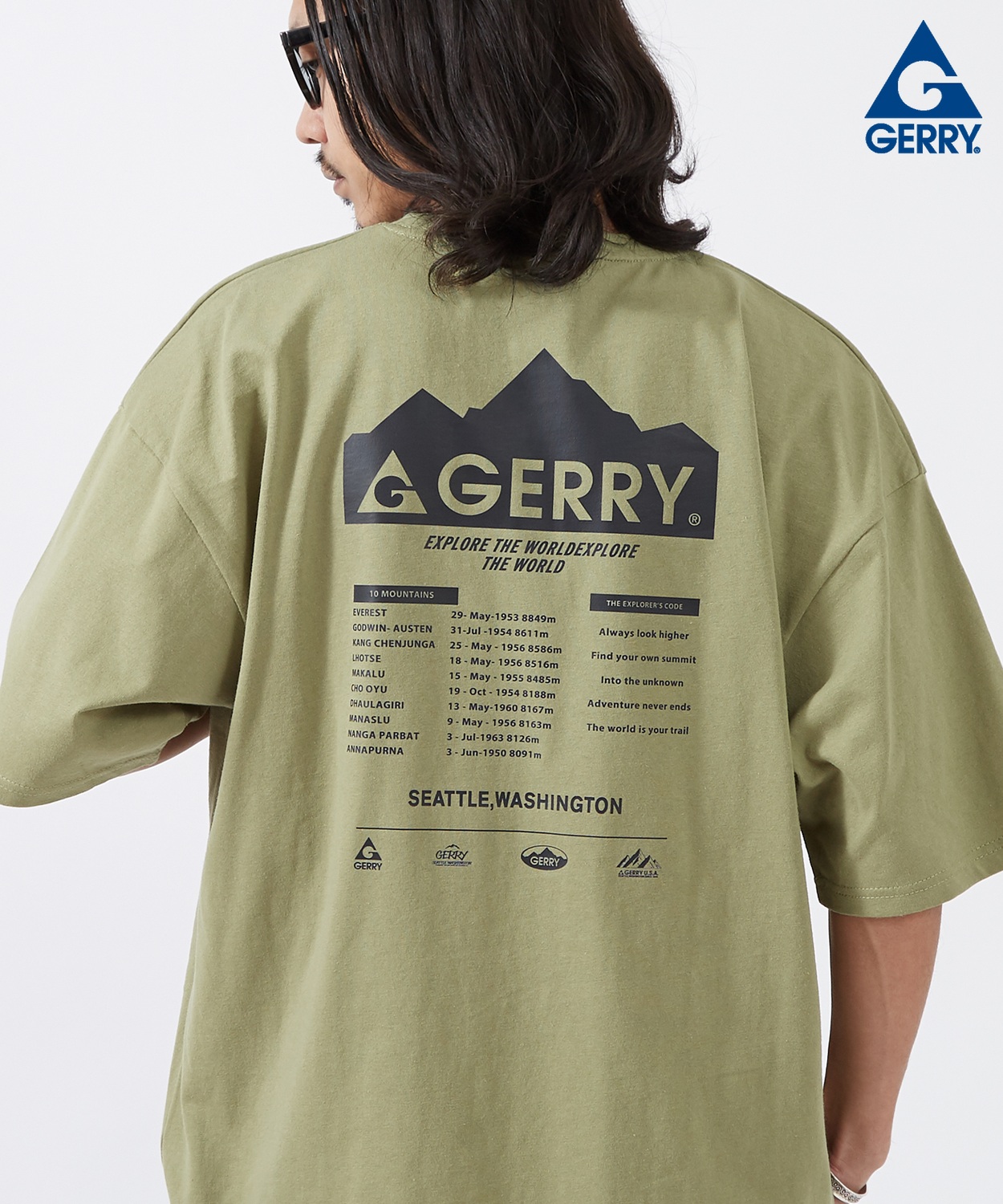 半袖Tシャツ メンズ GERRY ジェリー 別注プリント カットソー マウンテニアリング プリント Tシャツ アウトドア ストリート アメカジ 古着MIX | GERRY | 04