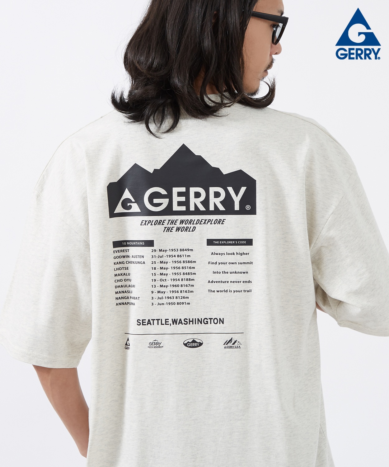 半袖Tシャツ メンズ GERRY ジェリー 別注プリント カットソー マウンテニアリング プリント Tシャツ アウトドア ストリート アメカジ 古着MIX | GERRY | 03