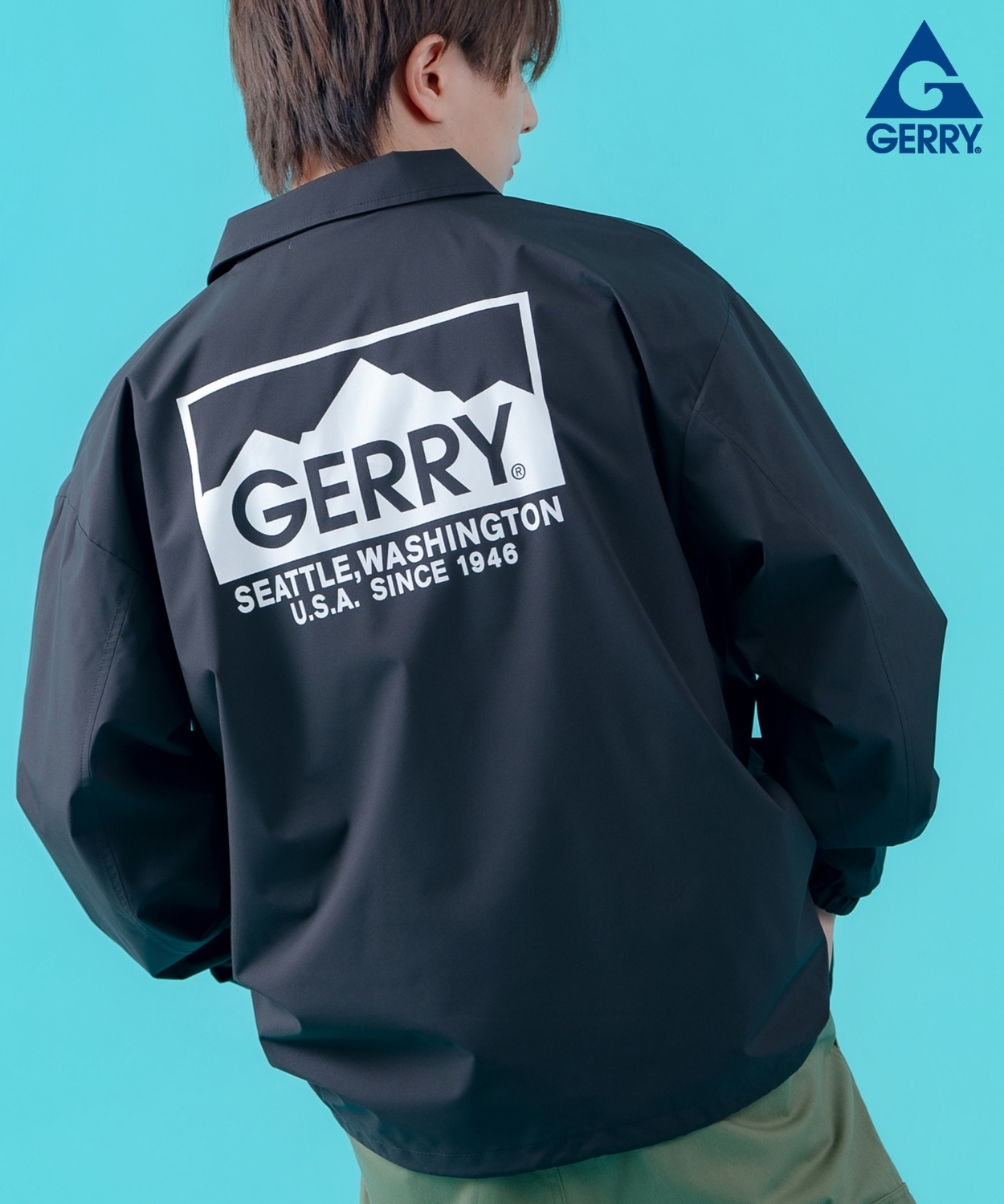 コーチジャケット メンズ GERRY ジェリー ナイロン  アメカジ スケーター ストリート 古着MIX 韓国ファッション ブラック ネイビー | GERRY | 01