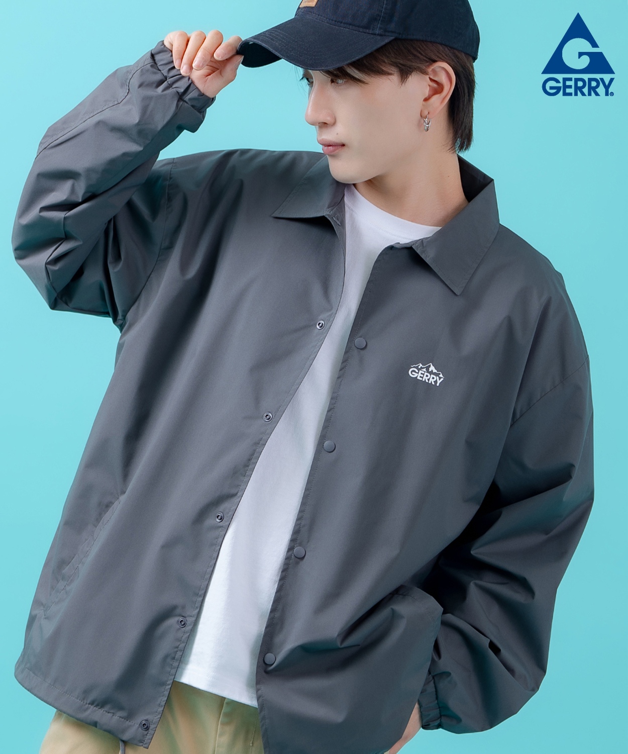 コーチジャケット メンズ GERRY ジェリー ナイロン  アメカジ スケーター ストリート 古着MIX 韓国ファッション ブラック ネイビー | GERRY | 03