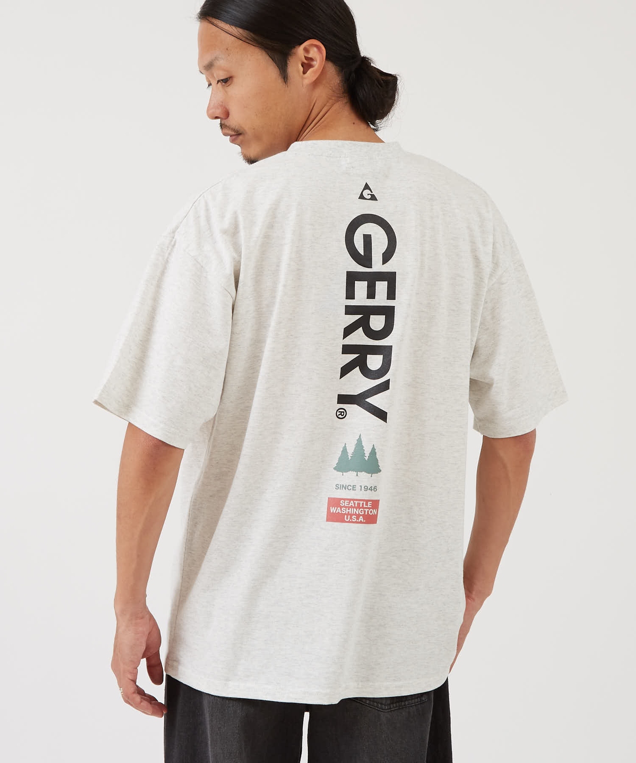 半袖Tシャツ メンズ GERRY ジェリー 別注プリント カットソー バックプリント ワンポイントプリント アウトドア ストリート アメカジ 古着MIX ホワイト ブラック | GERRY | 03