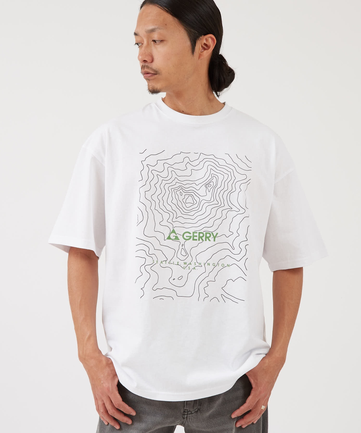 半袖Tシャツ メンズ GERRY ジェリー 別注プリント カットソー プリント アウトドア ストリート アメカジ 古着MIX ホワイト ブラック | GERRY | 01