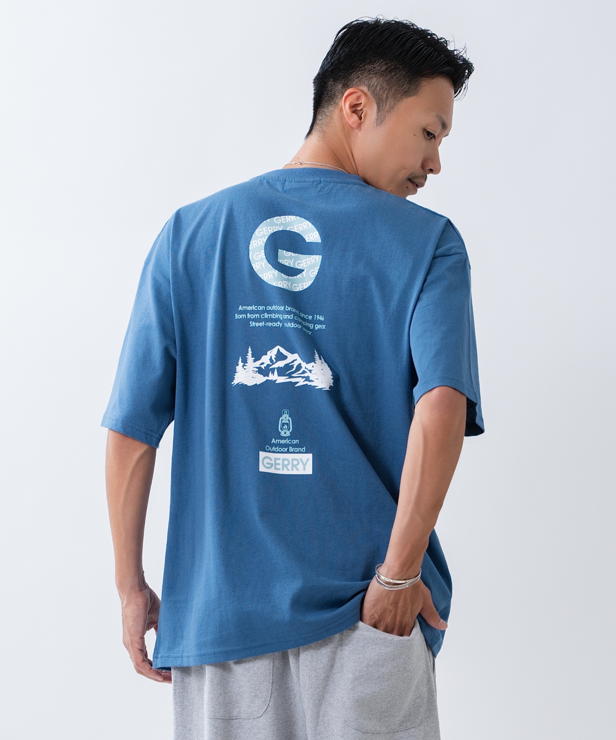 半袖Tシャツ メンズ GERRY ジェリー 別注プリント カットソー バックプリント ワンポイント アウトドア ストリート アメカジ ブラック ホワイト ダークブルー | GERRY | 03