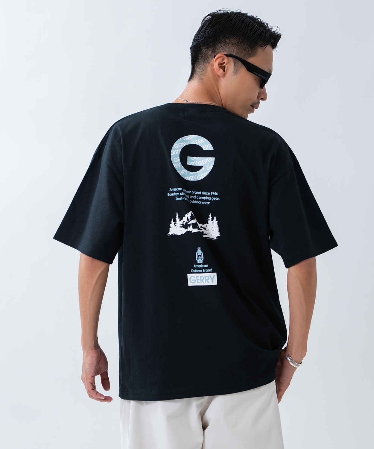 半袖Tシャツ メンズ GERRY ジェリー 別注プリント カットソー バックプリント ワンポイント アウトドア ストリート アメカジ ブラック ホワイト ダークブルー | GERRY | 02