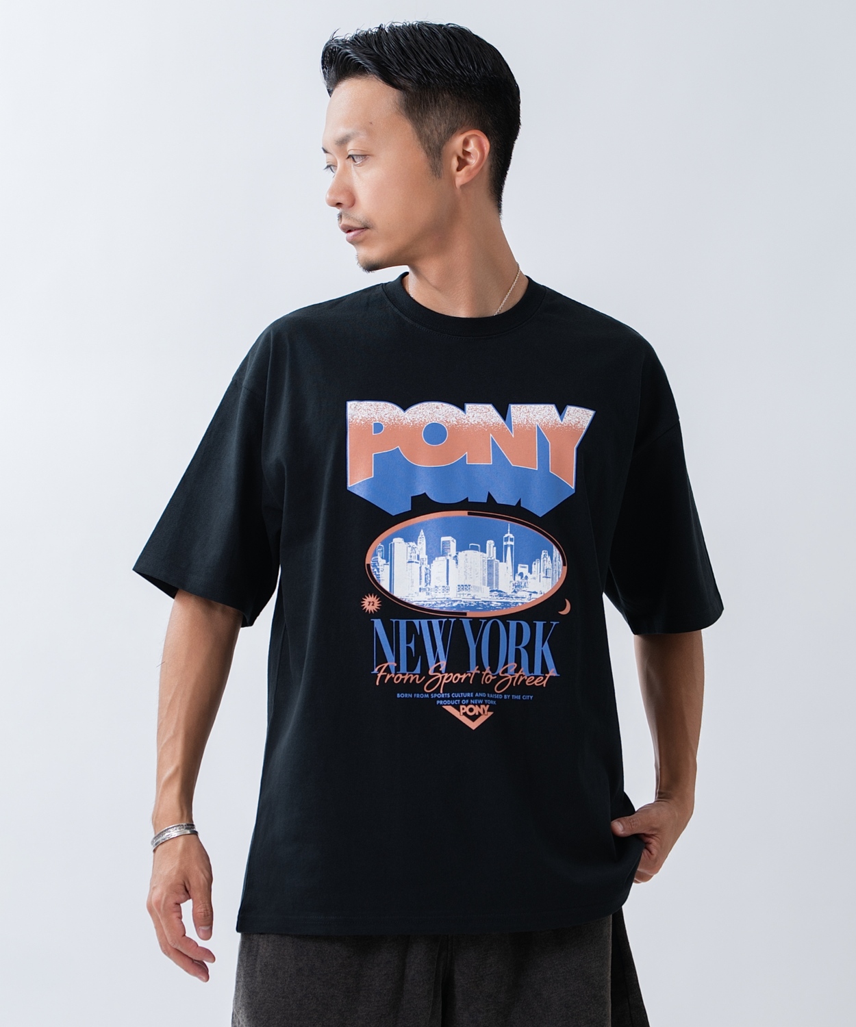 半袖Tシャツ メンズ PONY ポニー カットソー プリントTシャツ オーバーサイズ ビッグシルエット カジュアル ストリート  韓国ファッション | improves | 02