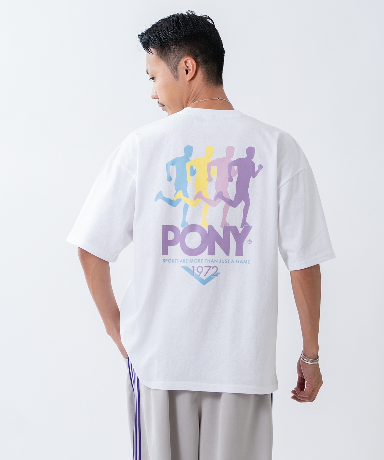 半袖Tシャツ メンズ PONY ポニー カットソー プリントTシャツ オーバーサイズ ビッグシルエット カジュアル ストリート  韓国ファッション | improves | 01