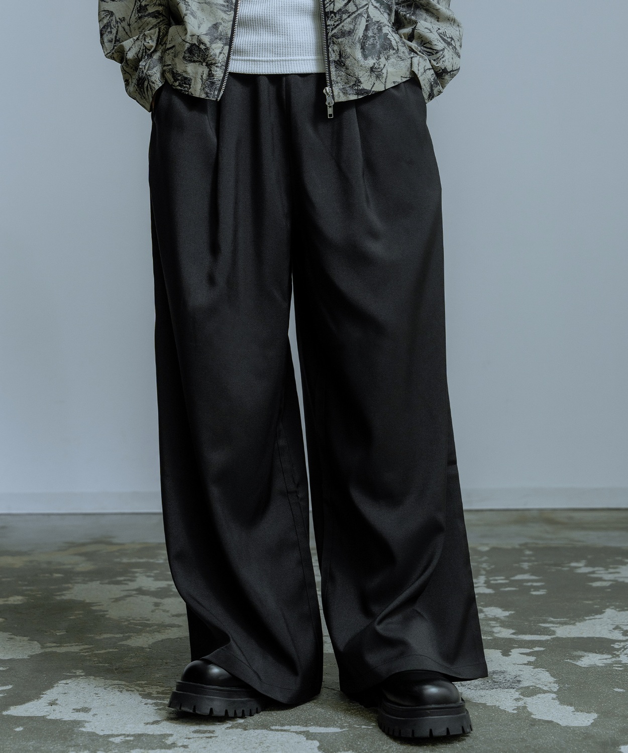 スラックス メンズ ワイドパンツ イージーパンツ タックパンツ きれいめ 大人カジュアル ジェンダーレス ジェンダーフリー シンプル | improves | 02