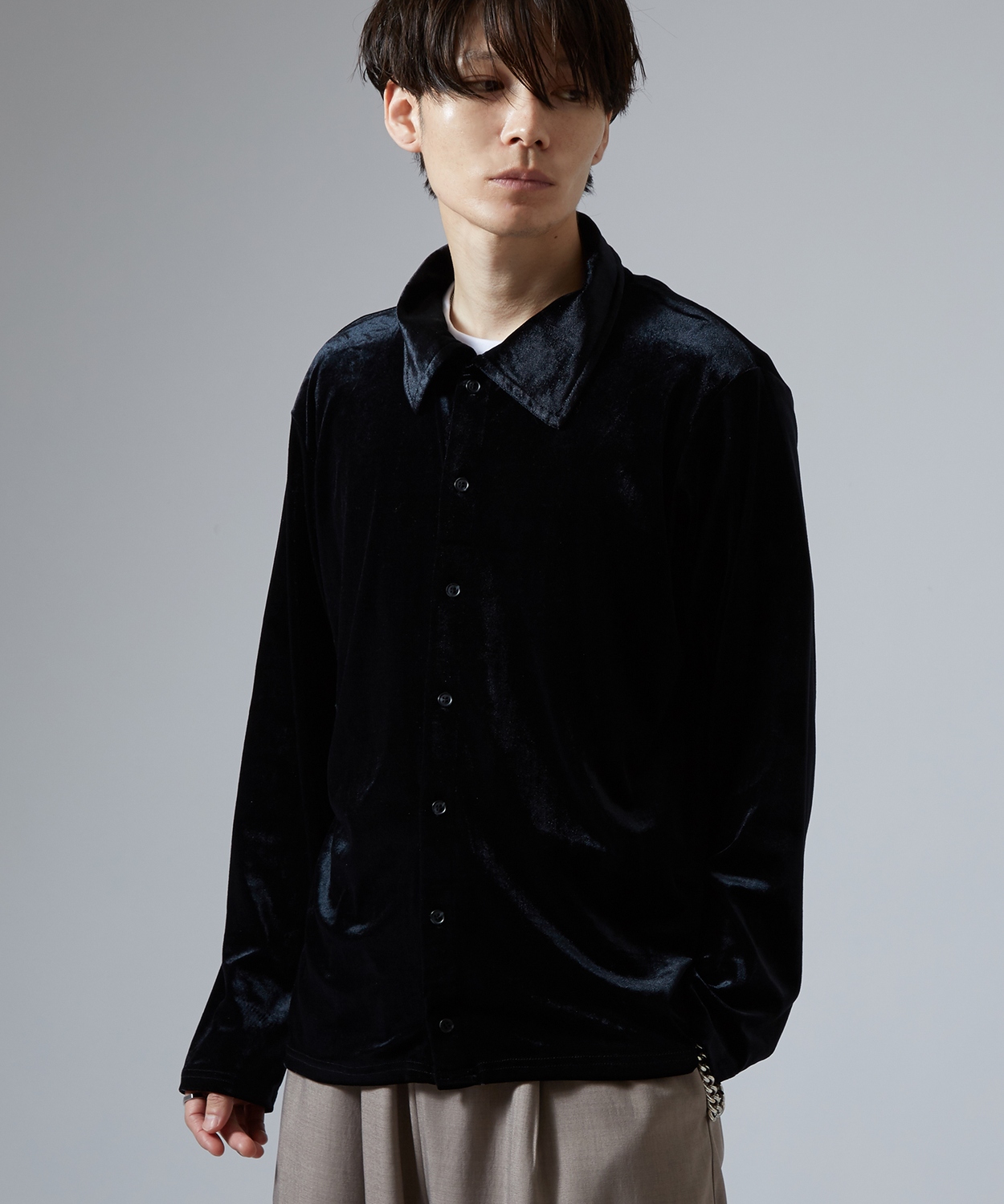 カーディガン メンズ  ベロア素材 セットアップ リラックスウェア ジェンダーレス カジュアル シンプル 大人カジュアル きれいめ ホワイト ブラック ブラウン | improves | 02