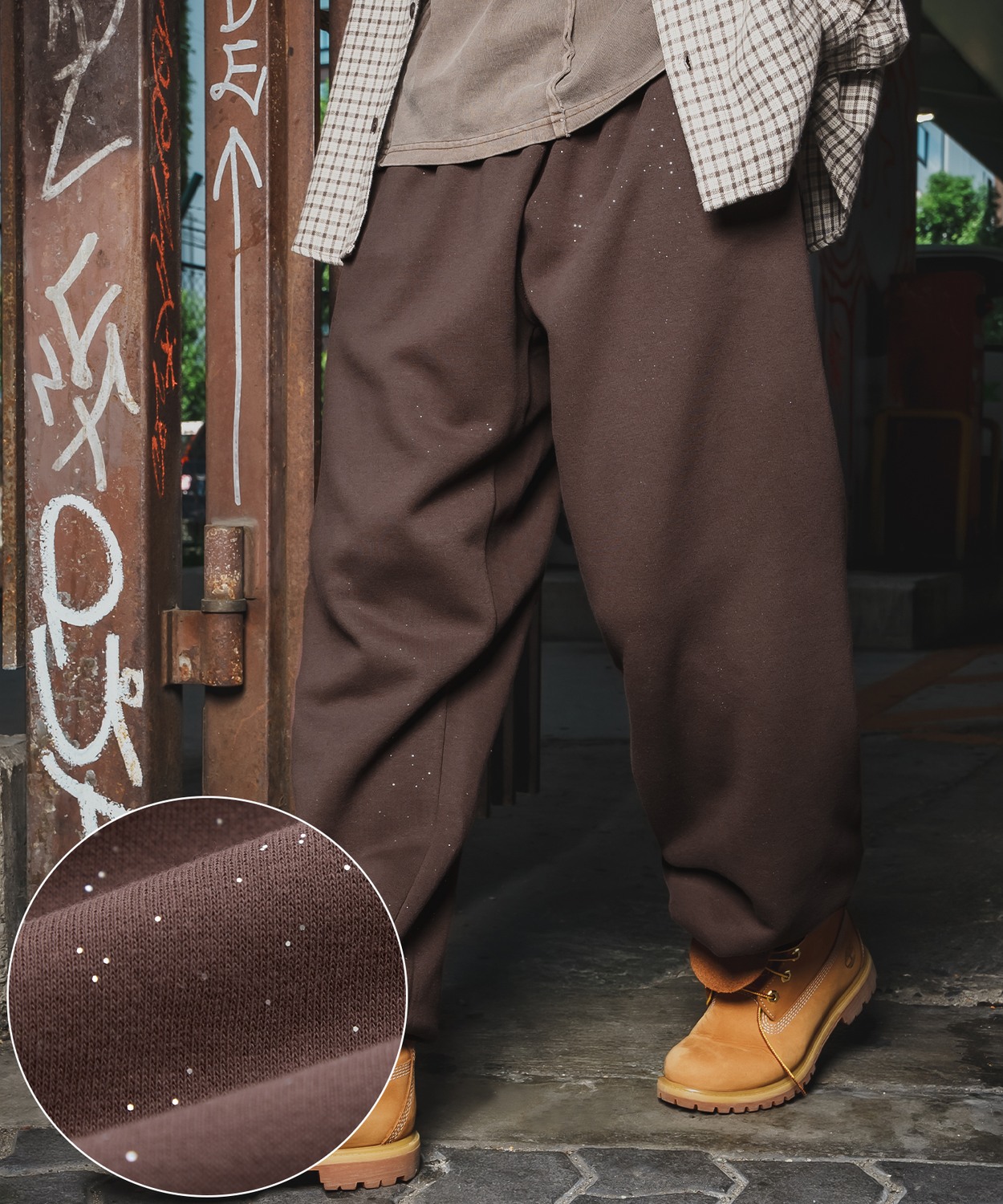 パンツ メンズ ラメ 起毛 大きめ カジュアル スケーター ストリート Y2K 90s 古着MIX 韓国ファッション | improves | 02