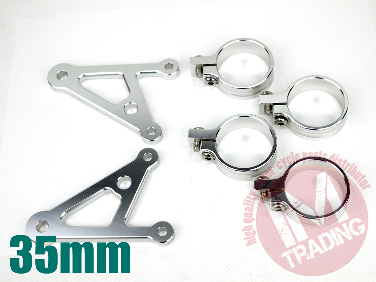 SR400/SR500 RZ350R/RR RZ250R/RR XS250 FZR400R XJ400D カフェレーサー 35mm 35φ 35パイ シルバー ヘッドライトステー アルミビレット｜imtrading｜03