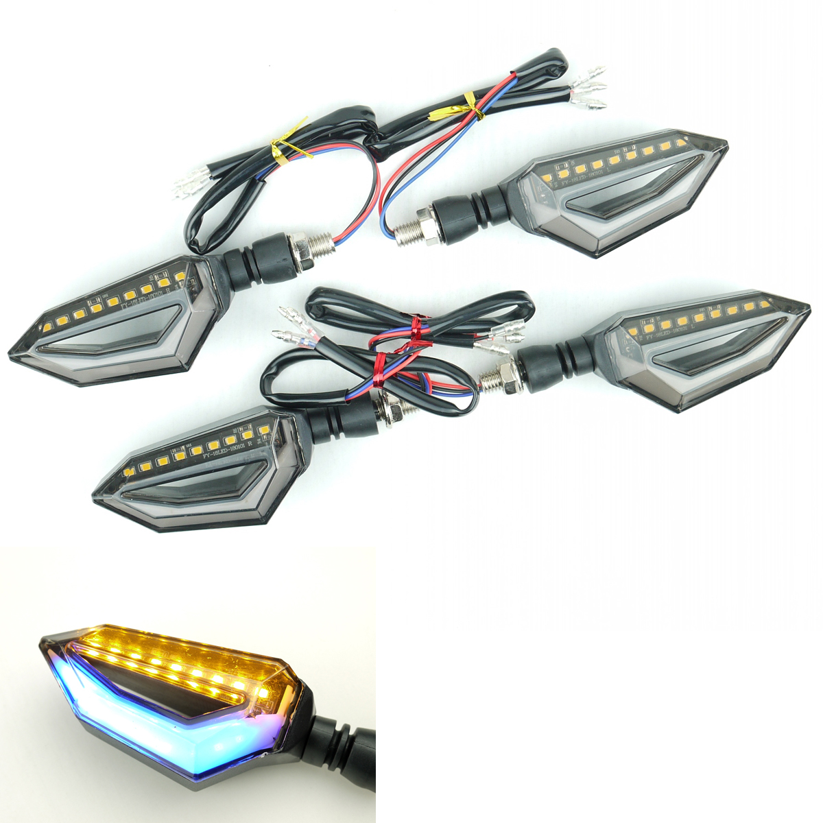 ダブルカラー LEDウインカー TYPE1 ブルー 1台分 CB1300SF